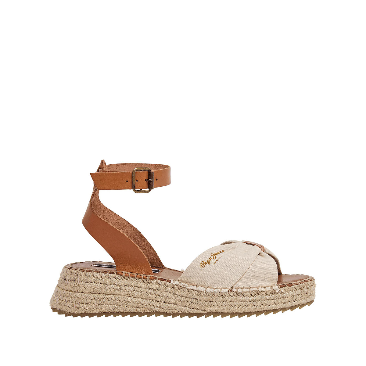 Image of Kate One Leather Sandals with Wedge Heel