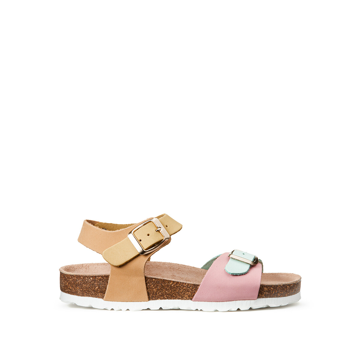 Kids Multicolour Flat Sandals in Leather