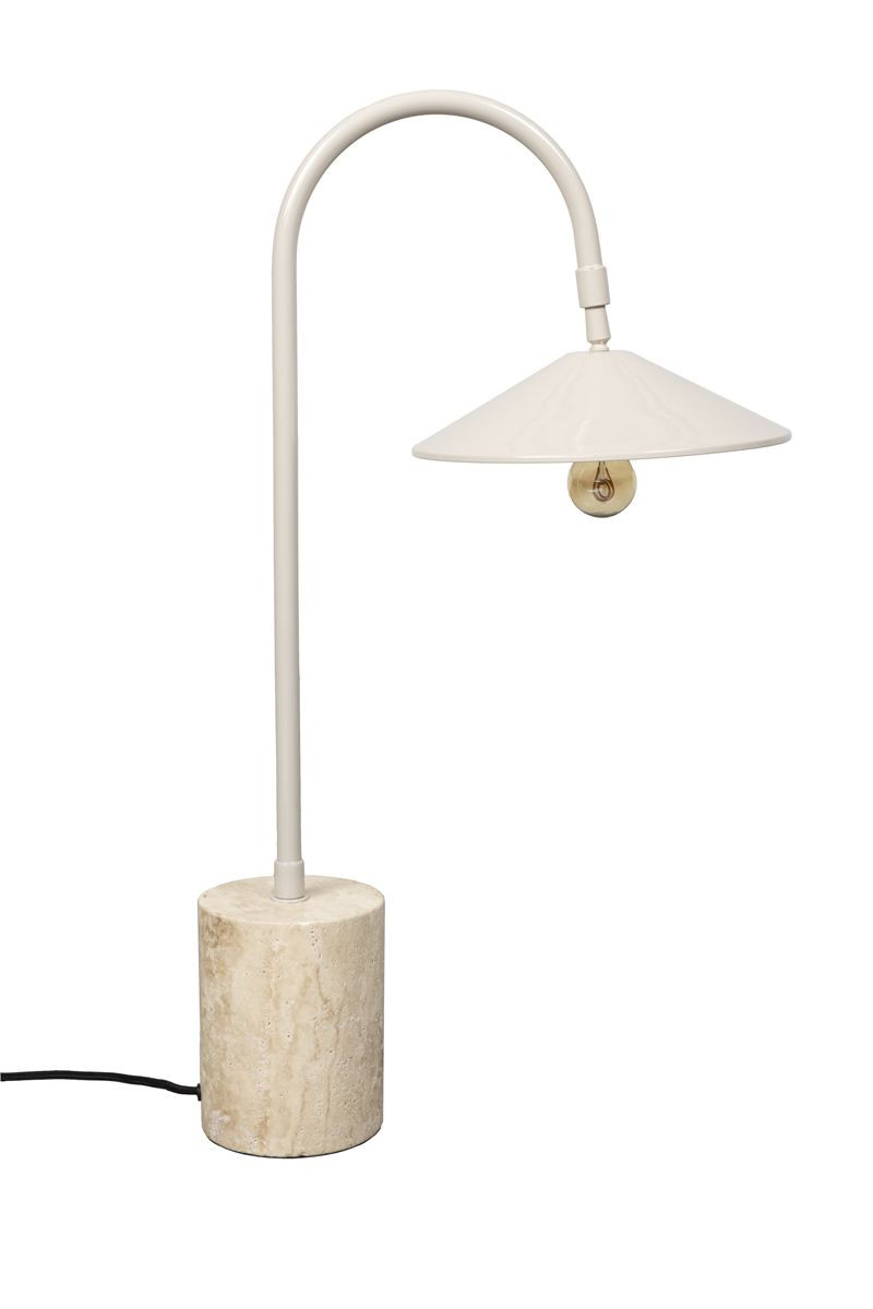 Lampe design en travertin mid century, BOITE A DESIGN