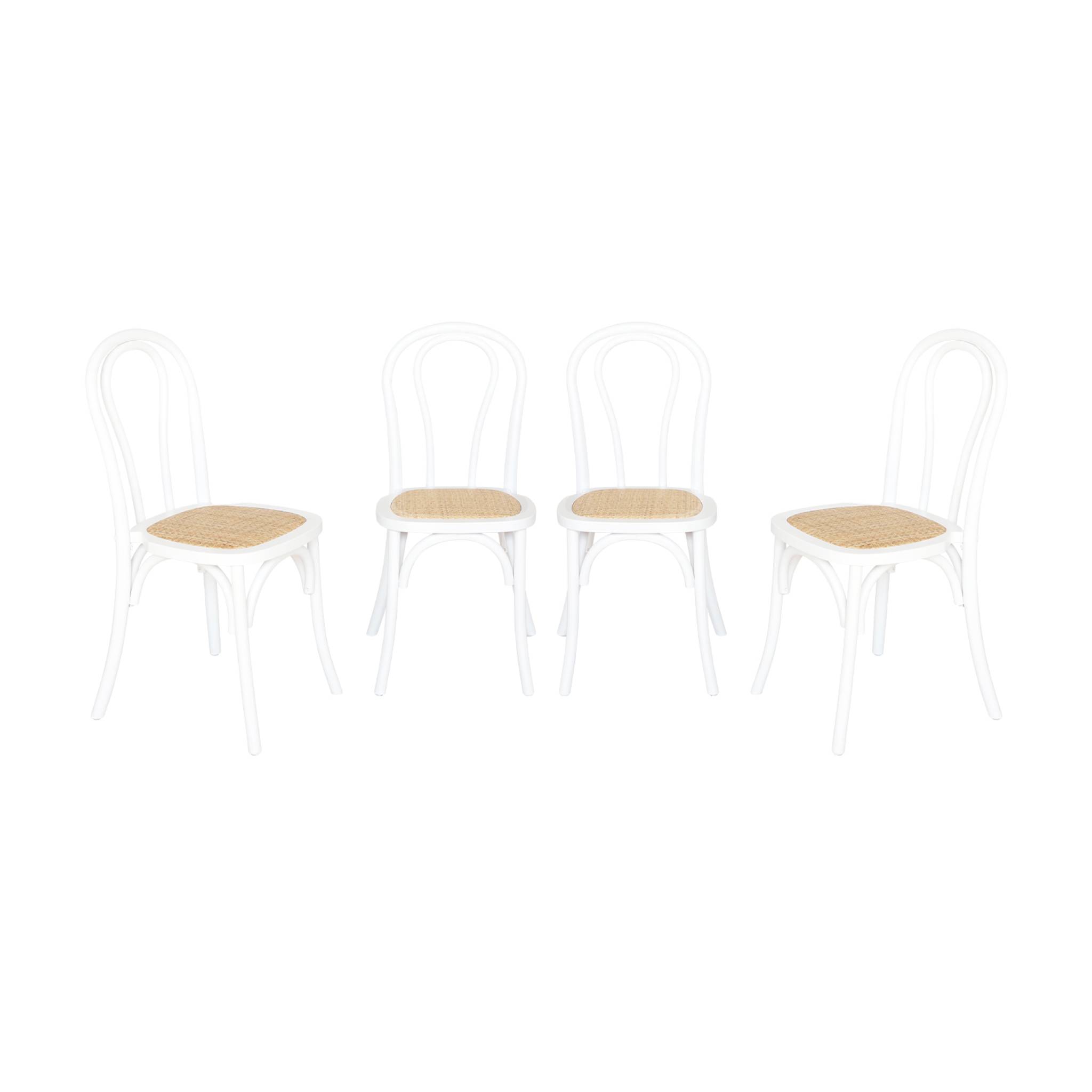 Chaise vintage bois et rotin (lot de 4) BASTILLE, SWEEEK