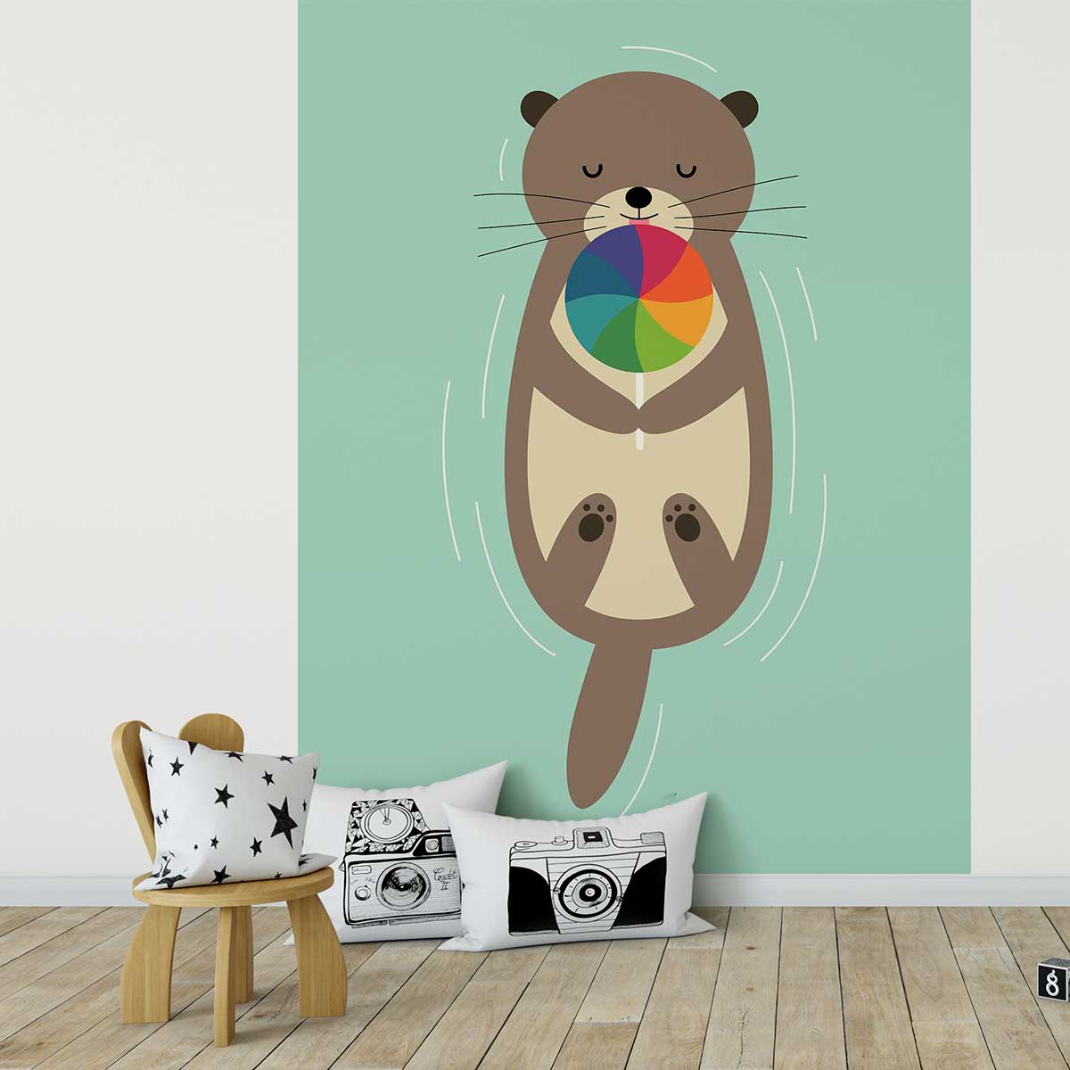 Papier peint loutre en baignade, HEXOA
