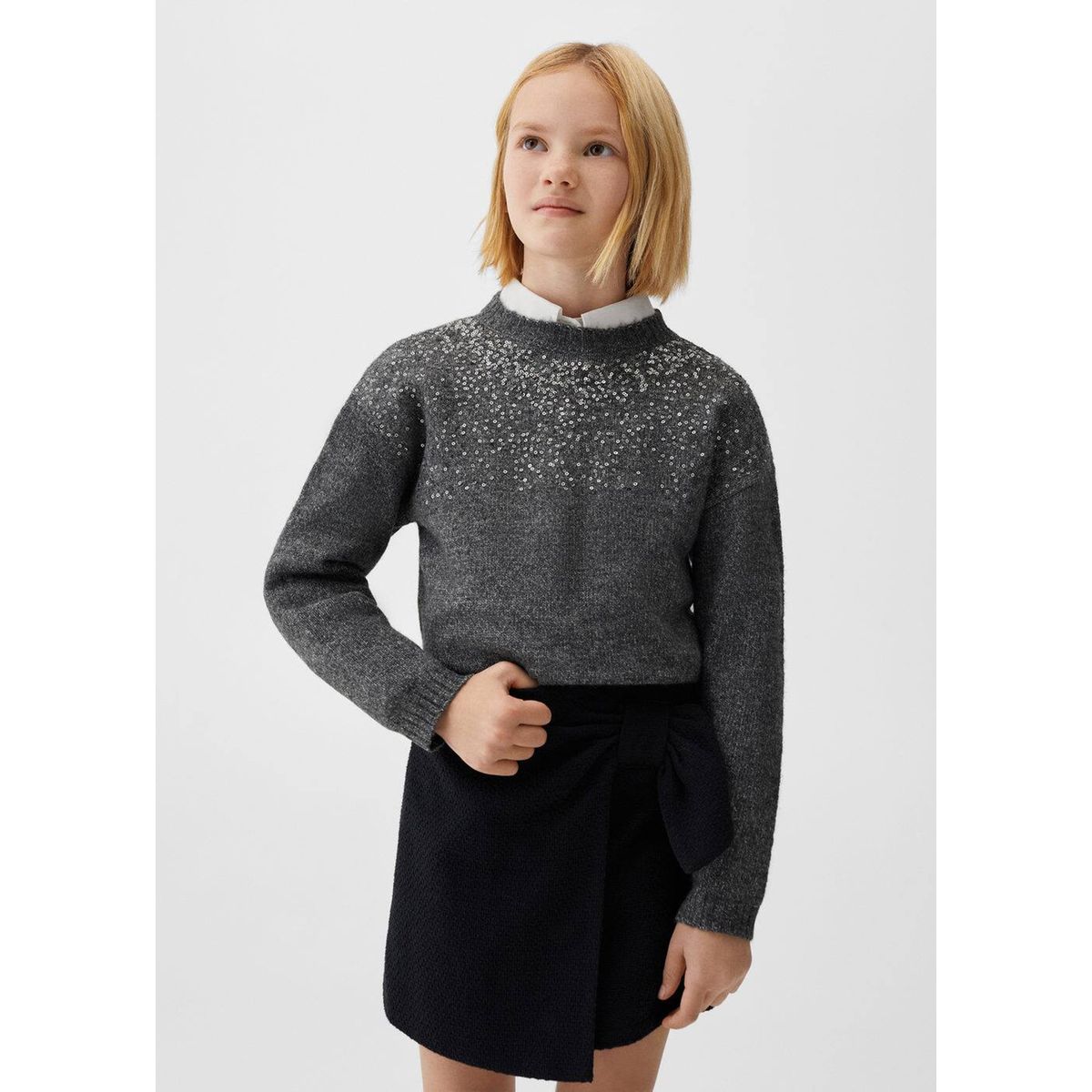 Pull gris best sale pailleté femme