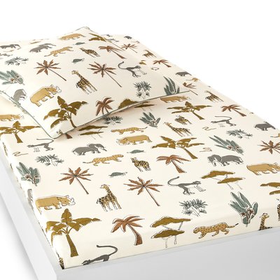 Papangue Exotic Animal Recycled Cotton Fitted Sheet LA REDOUTE INTERIEURS