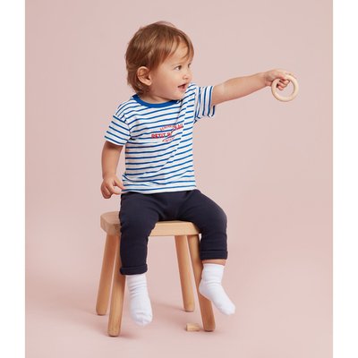 Striped Cotton T-Shirt with Short Sleeves PETIT BATEAU