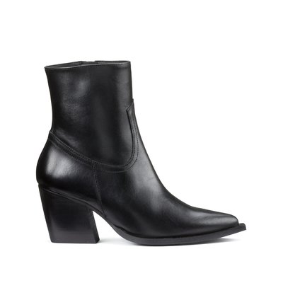 Leather Ankle Boots with Block Heel LA REDOUTE COLLECTIONS