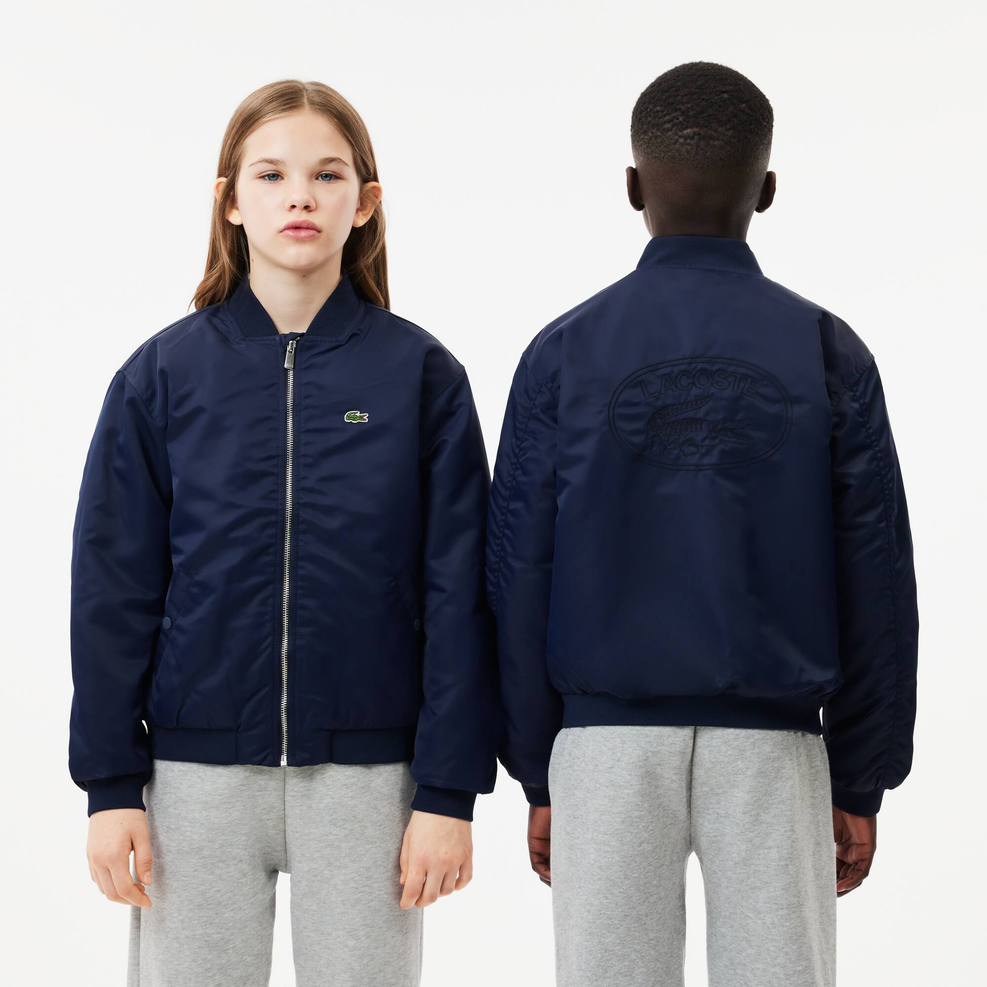 Blouson teddy nylon color block bleu 166 Lacoste La Redoute