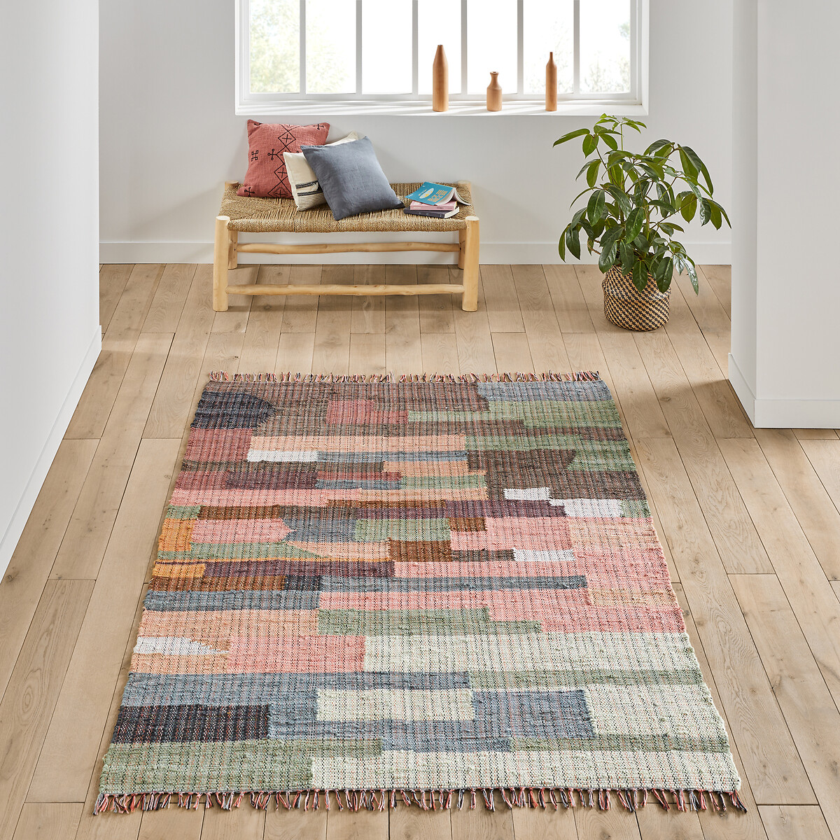 Kanta Multicoloured Flat Woven 100% Recycled Cotton Rug