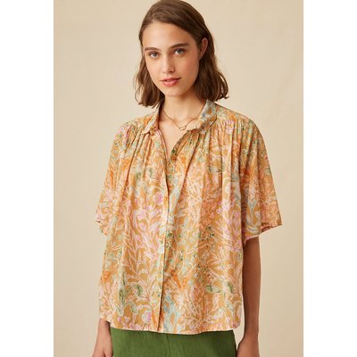 Garrigue Floral Cotton Blouse with Short Sleeves HARRIS WILSON