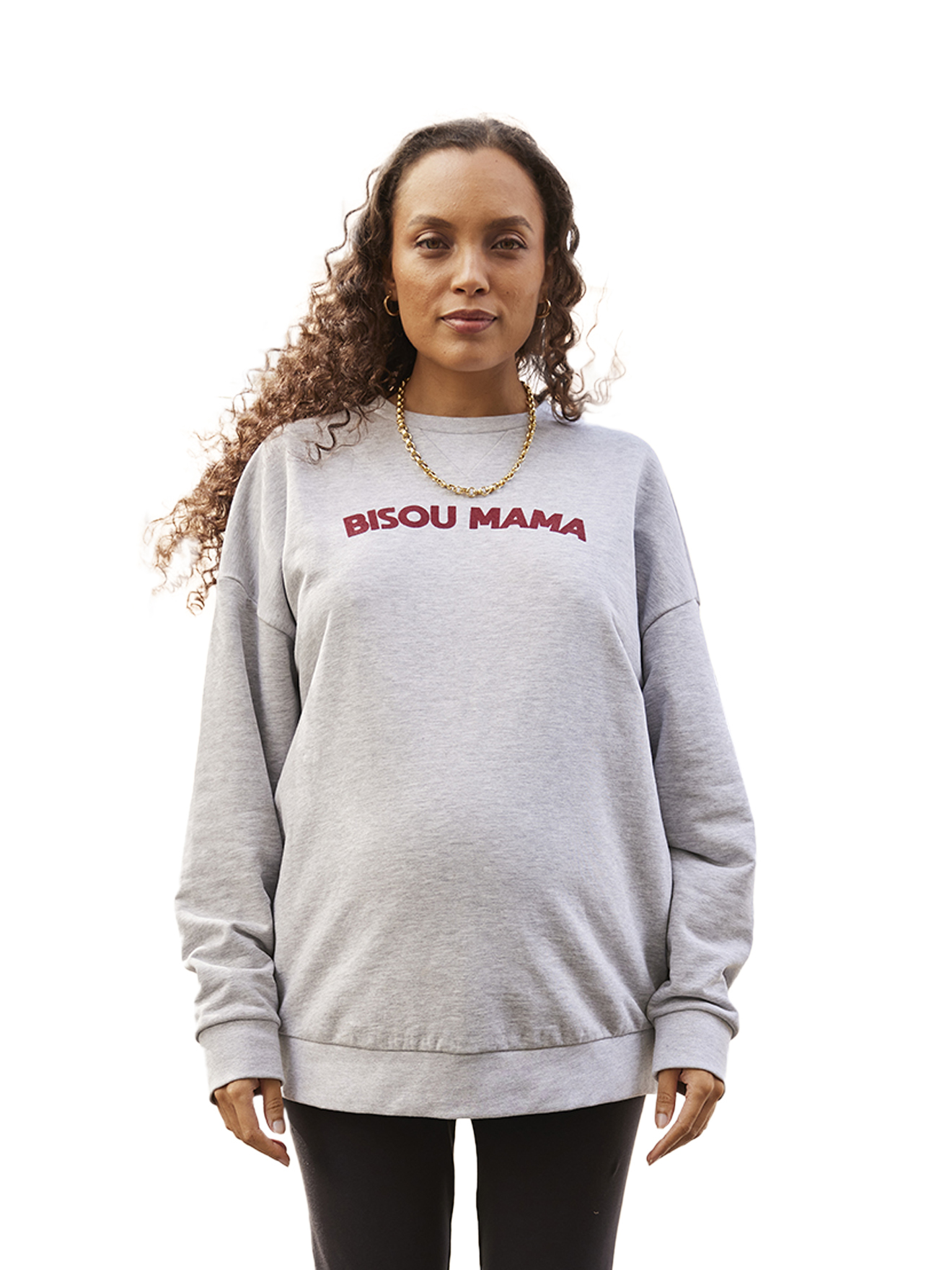Ensemble sweat "bisou mama" et legging grossesse et postpartum, ENVIE DE FRAISE