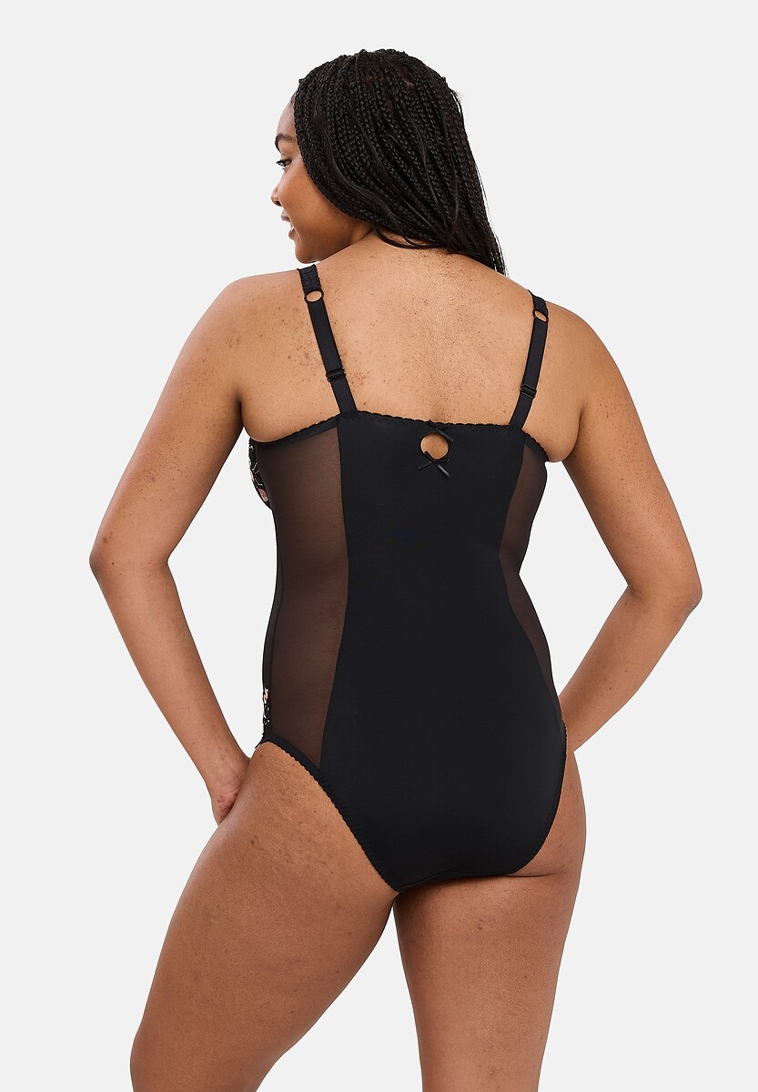 Arum cabaret underwired bodysuit, black/pink, Sans Complexe | La
