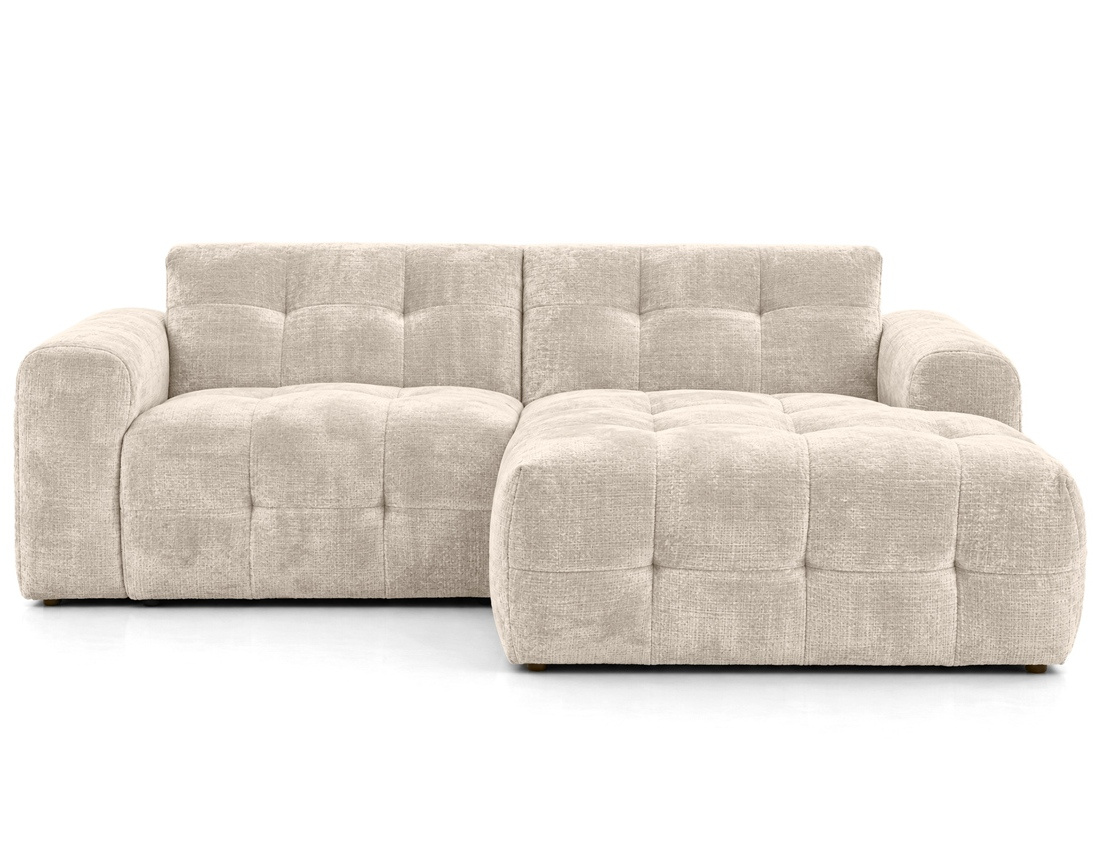 Canapé d'angle droit en velours texturé, DIANE, BEST MOBILIER
