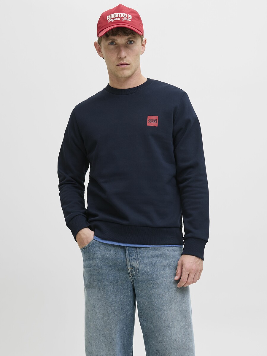 Small Logo Sweatshirt with Crew Neck, JACK & JONES