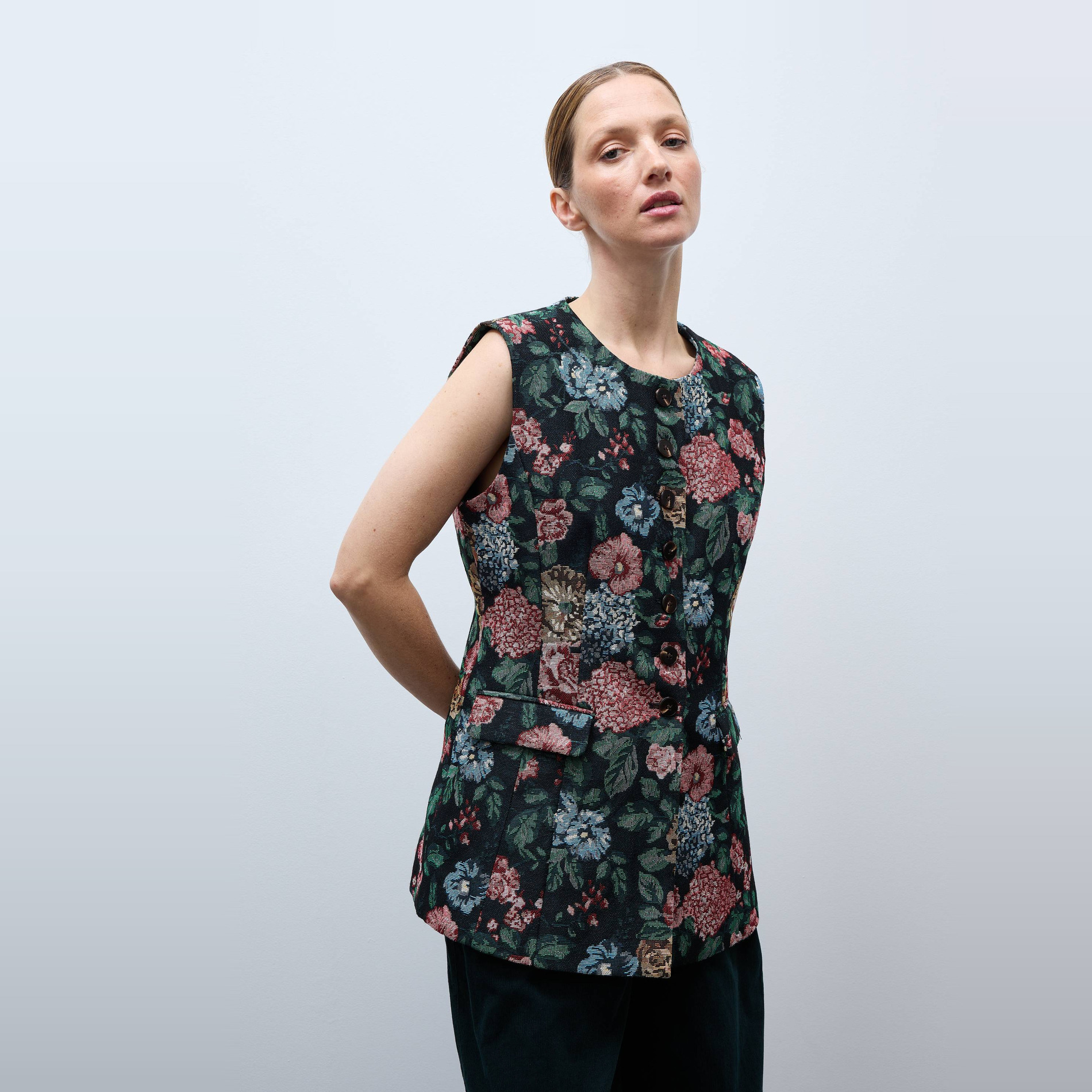 Veston sans manches en jacquard, MONOPRIX