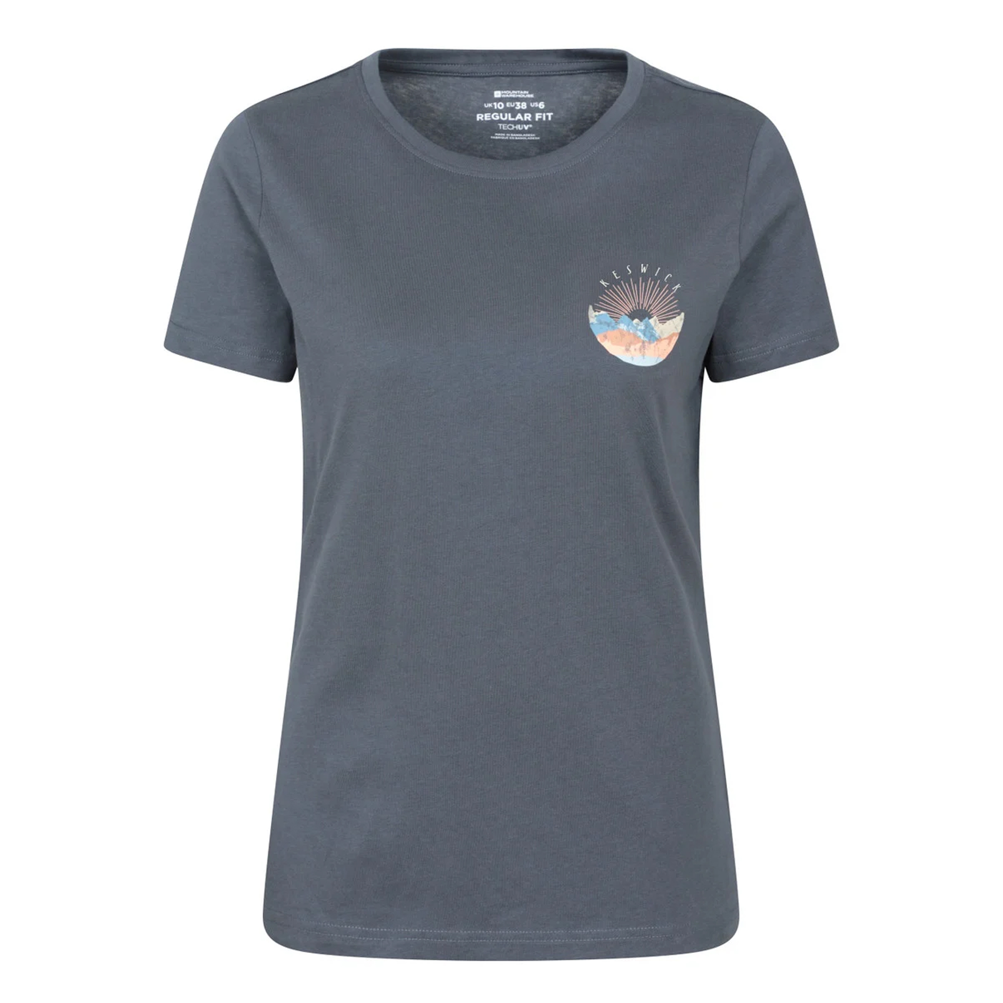 T-shirt en coton bio motif/style imprimé sur poitrine KESWICK, MOUNTAIN WAREHOUSE