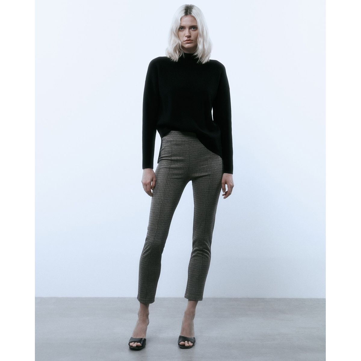 Pantalon legging suédine marron clair femme