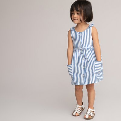 Striped Sleeveless Dress in Cotton Mix LA REDOUTE COLLECTIONS