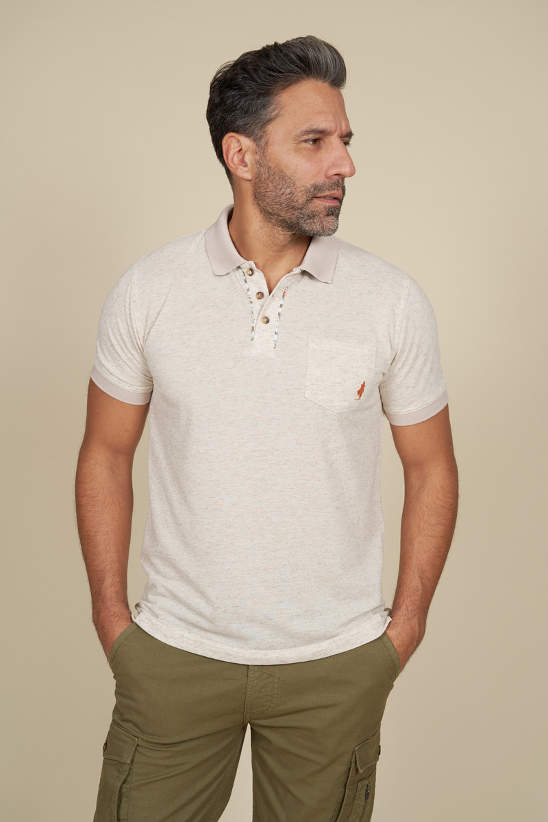 Polo mouliné avec contraste imprimé, MCS