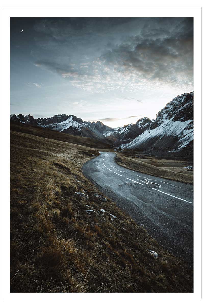 Affiche paysage sur la route du galibier, HEXOA