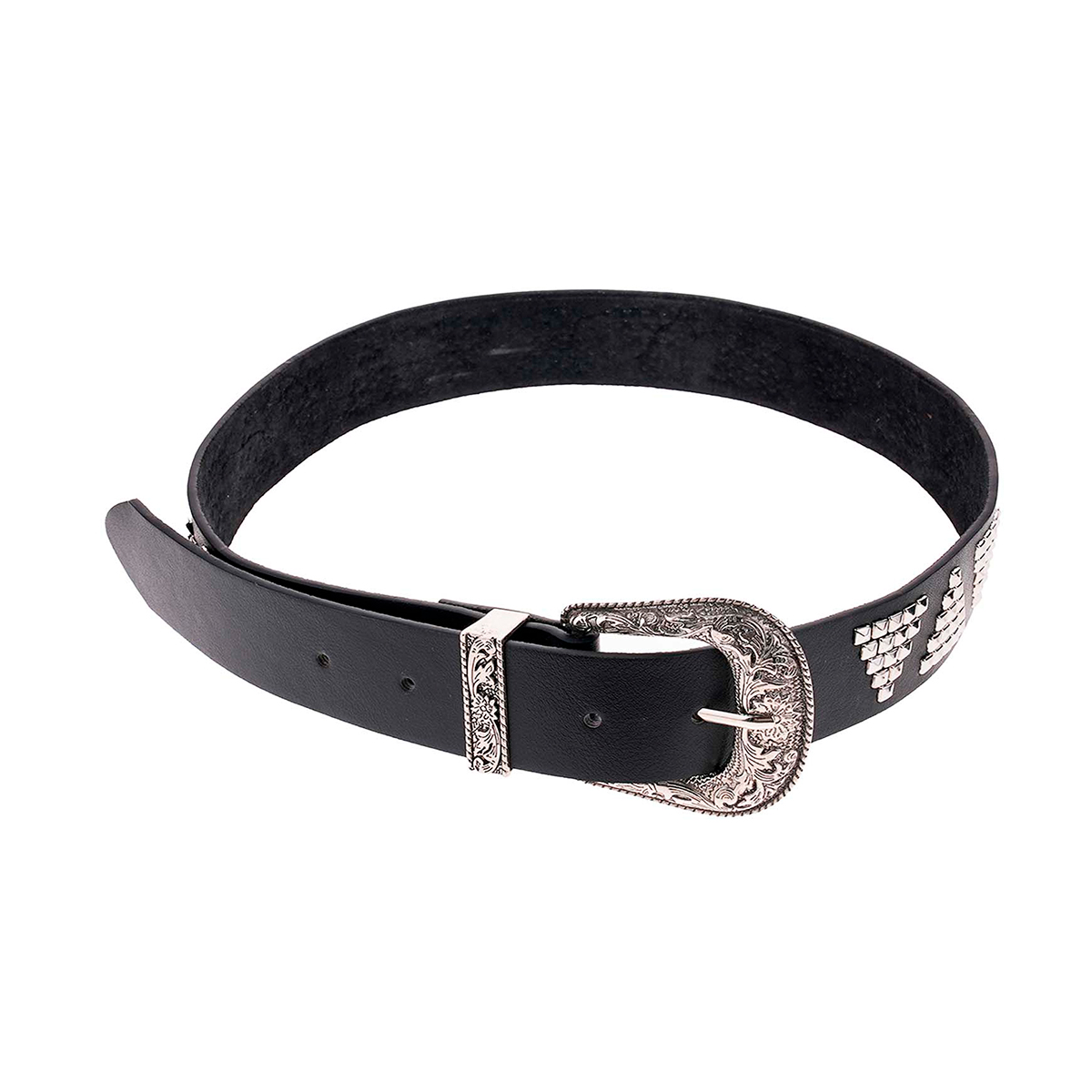 Ceinture unie avec studs et boucle travaillée LARS, WILD