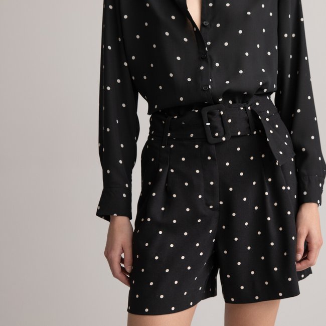 Recycled Polka Dot Shorts, black polka dots/white, LA REDOUTE COLLECTIONS