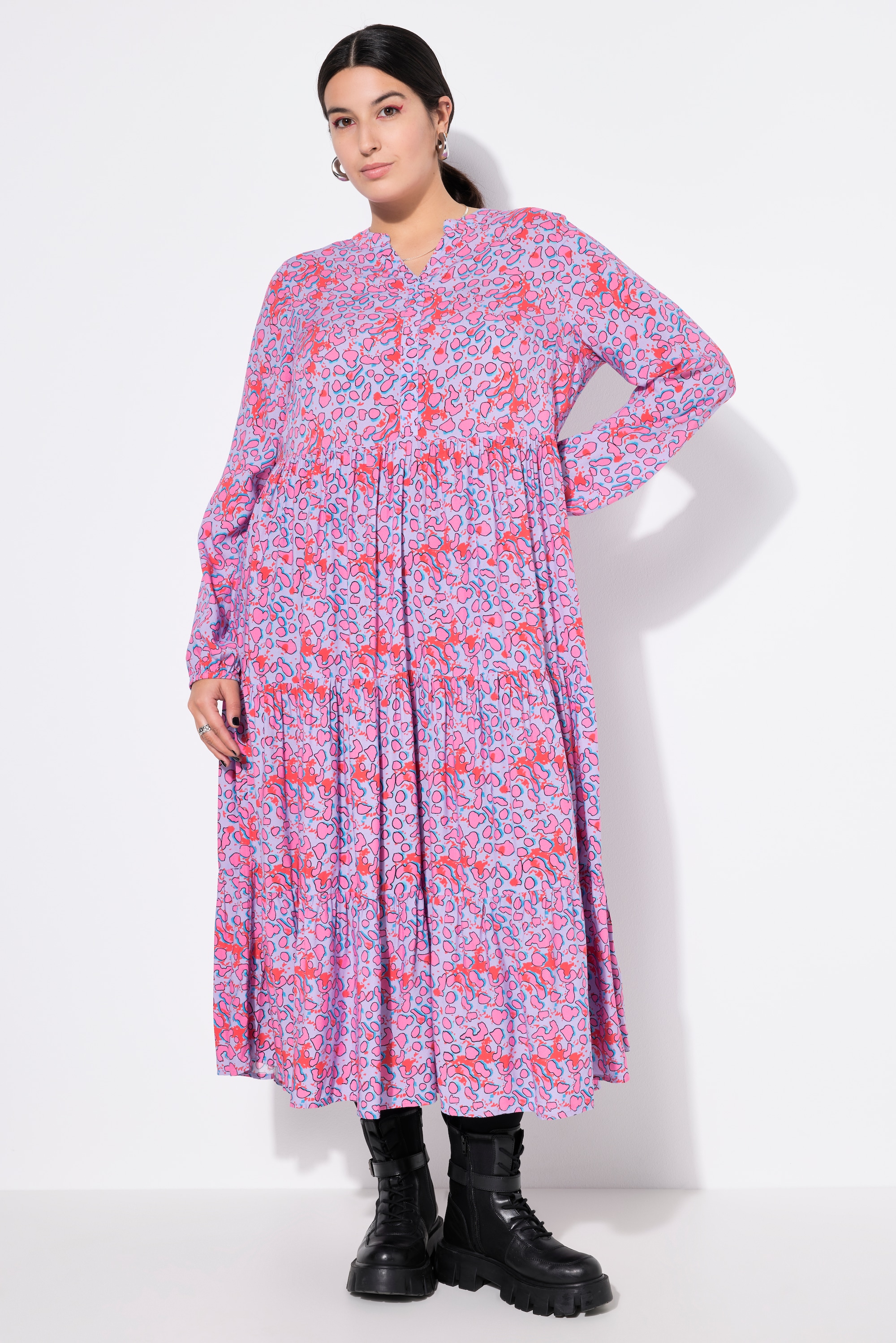 Robe maxi à volants, motif léopard coloré, STUDIO UNTOLD