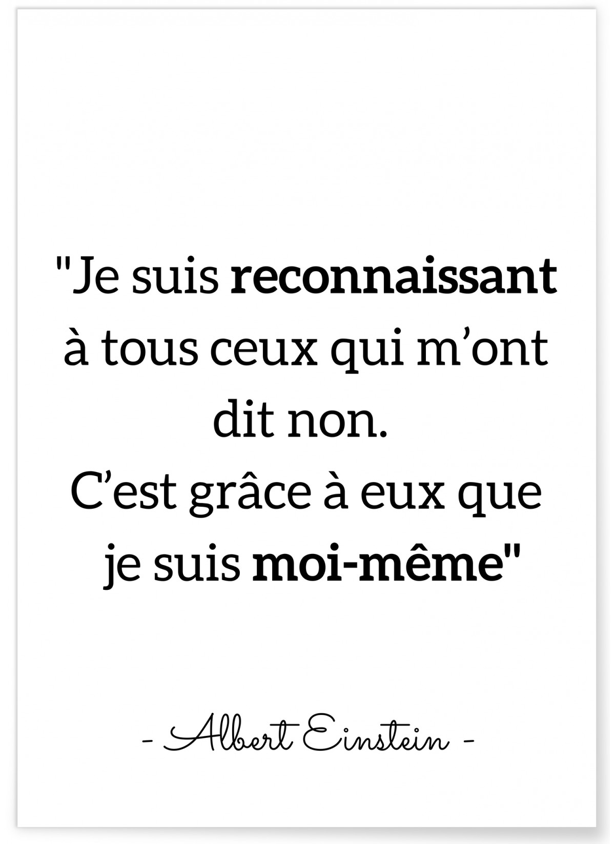 Poster Einstein 'Je suis reconnaissant à tous...', L'AFFICHERIE