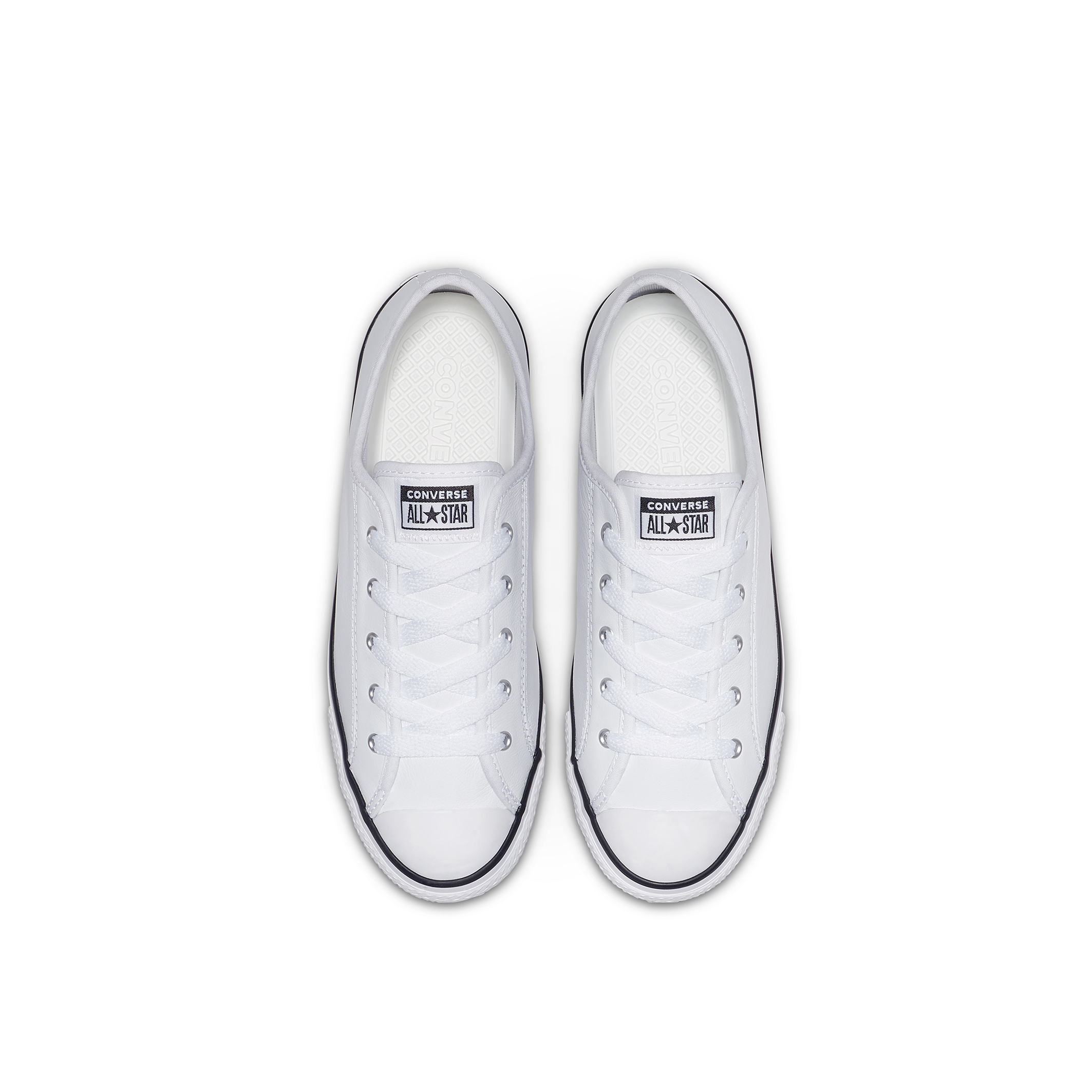 converse dainty mid white leather