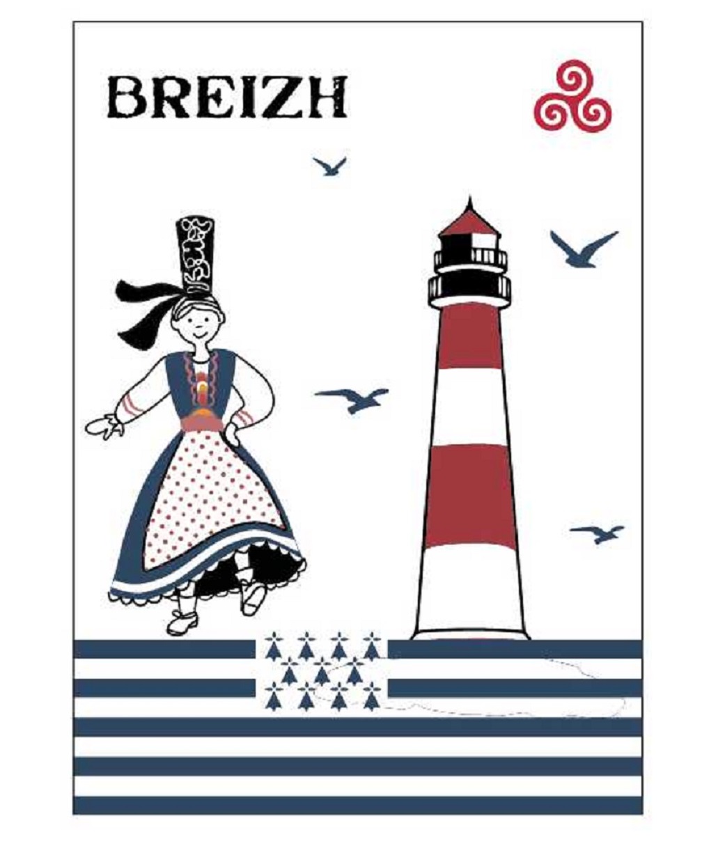 Lot de 2 torchon Bigouden breizh, EDEN