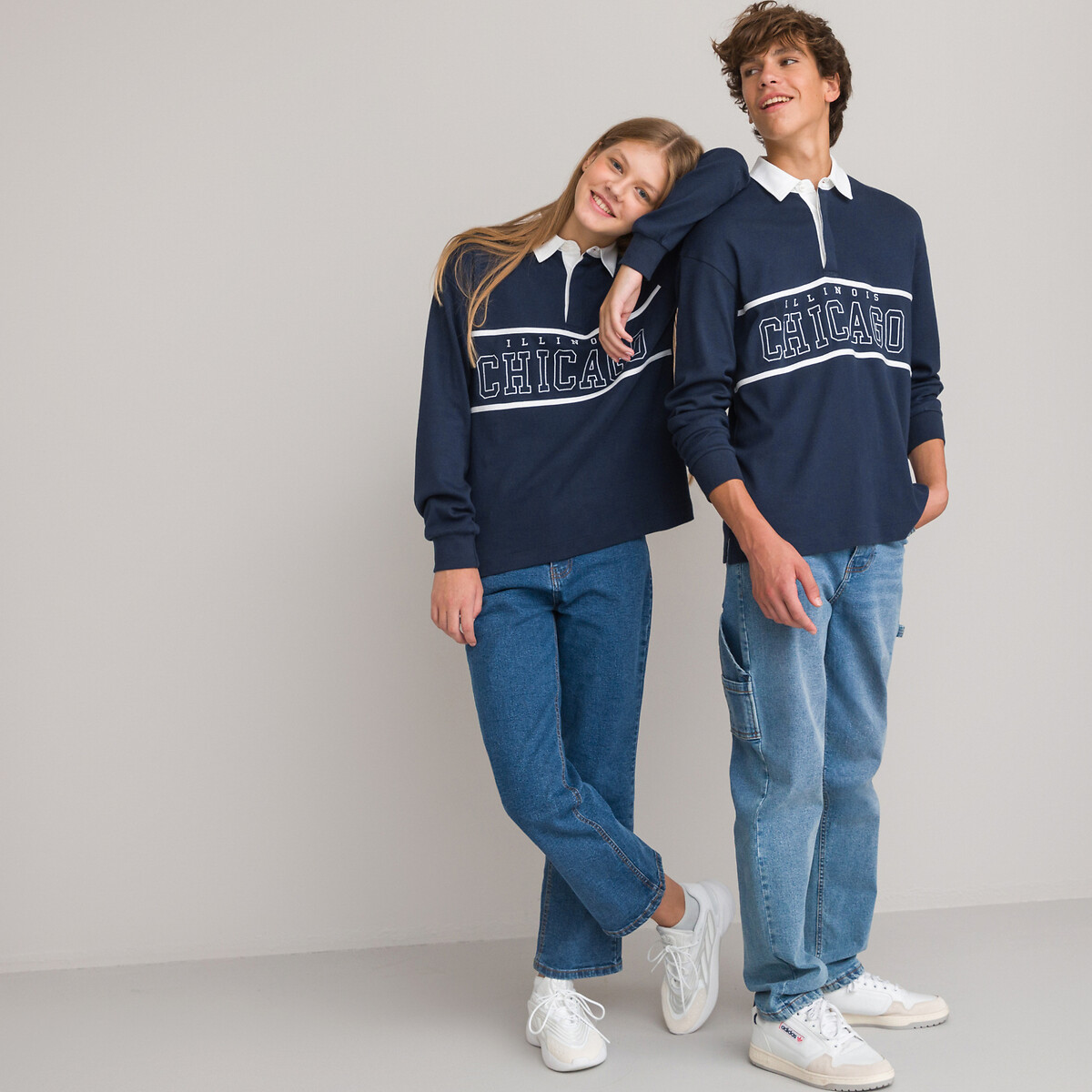 Unisex Oversized Rugby Shirt in Cotton with Long Sleeves