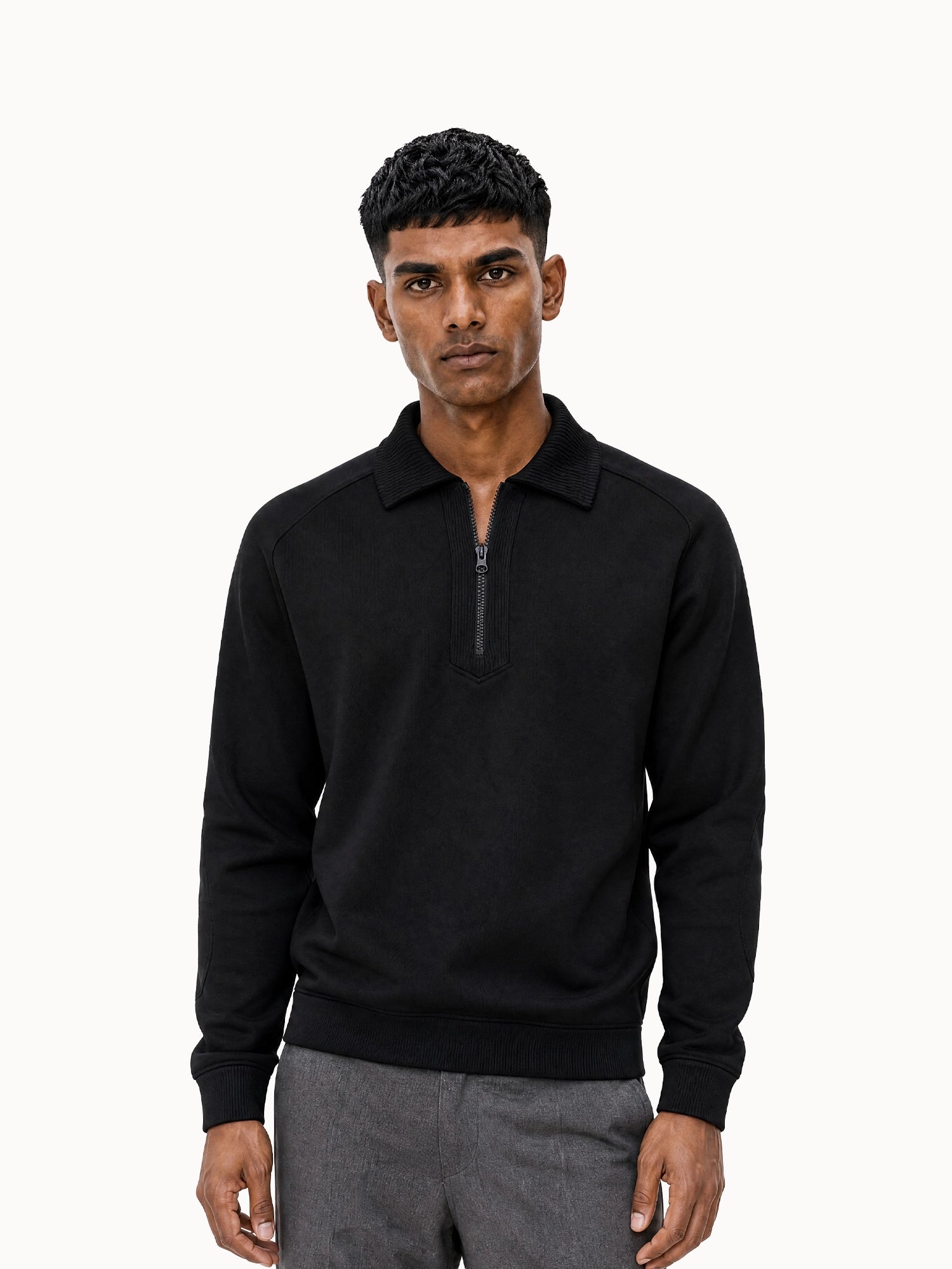 Sweat demi-zippé manches raglan en double face NOEL, LE COQ SPORTIF