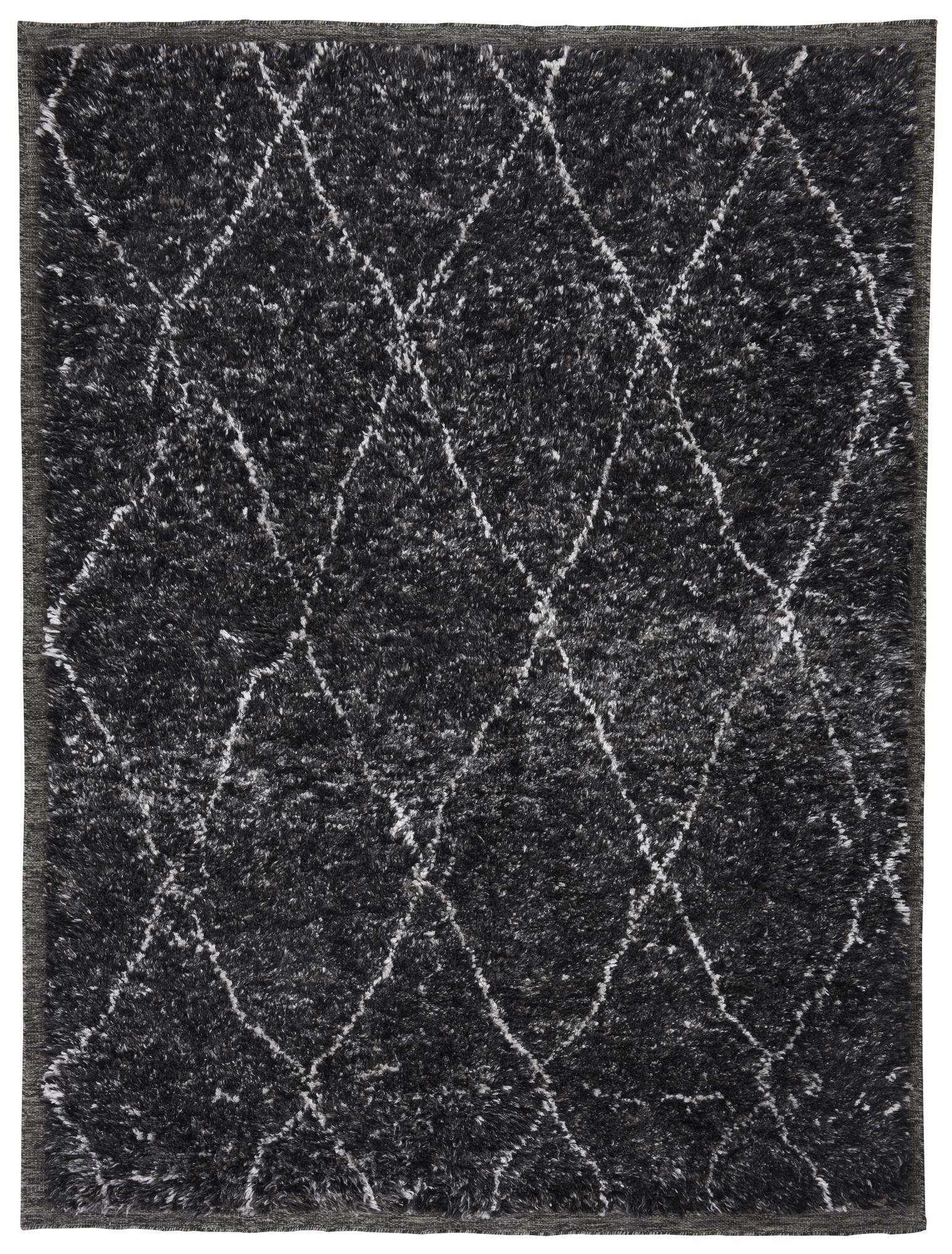 Tapis noué à la main en laine vierge viscose et polyester, THEKO