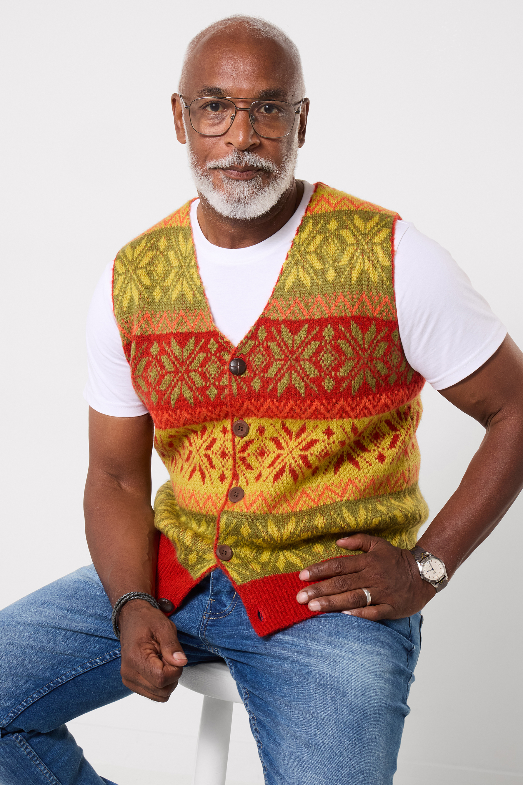 Veston Funky en Maille Jacquard Fair Isle, JOE BROWNS