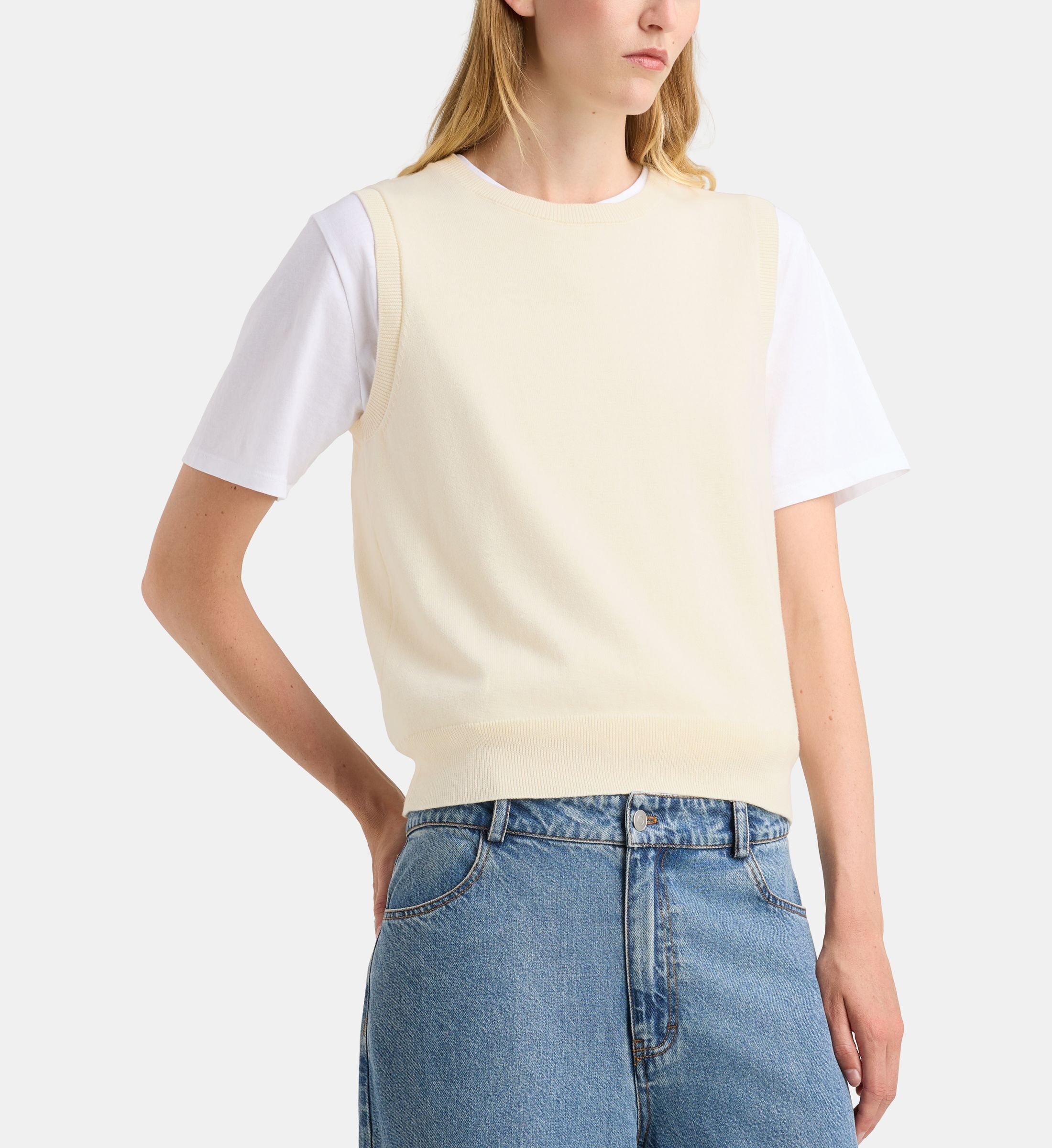 Pull sans manches droit fan dit coton, GALERIES LAFAYETTE