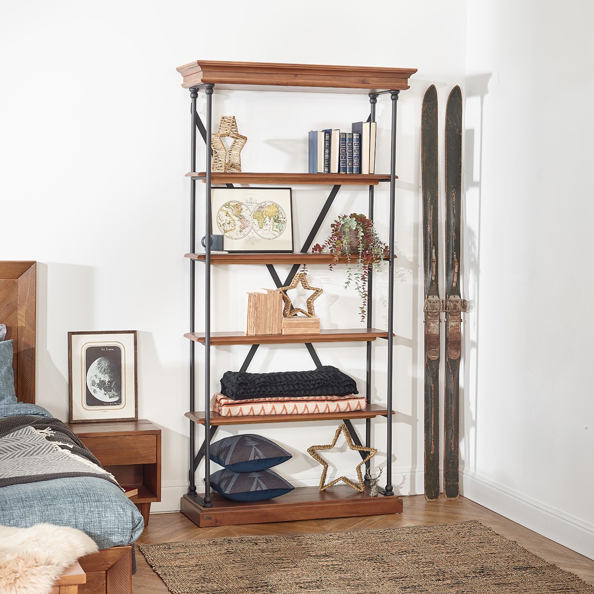 Etagère style moderne en métal et pin MARCUS, ROBIN DES BOIS