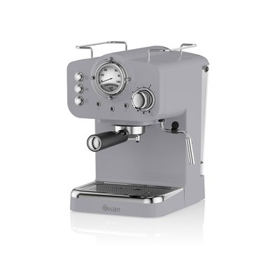Retro Pump Espresso Coffee Machine - Grey SWAN