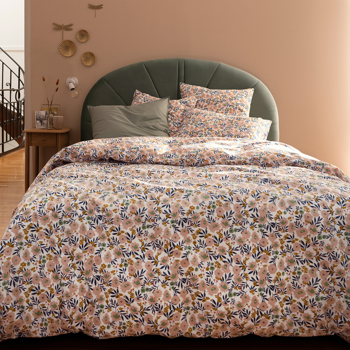Ohara Floral 100% Cotton Percale 200 Thread Count Pillowcase