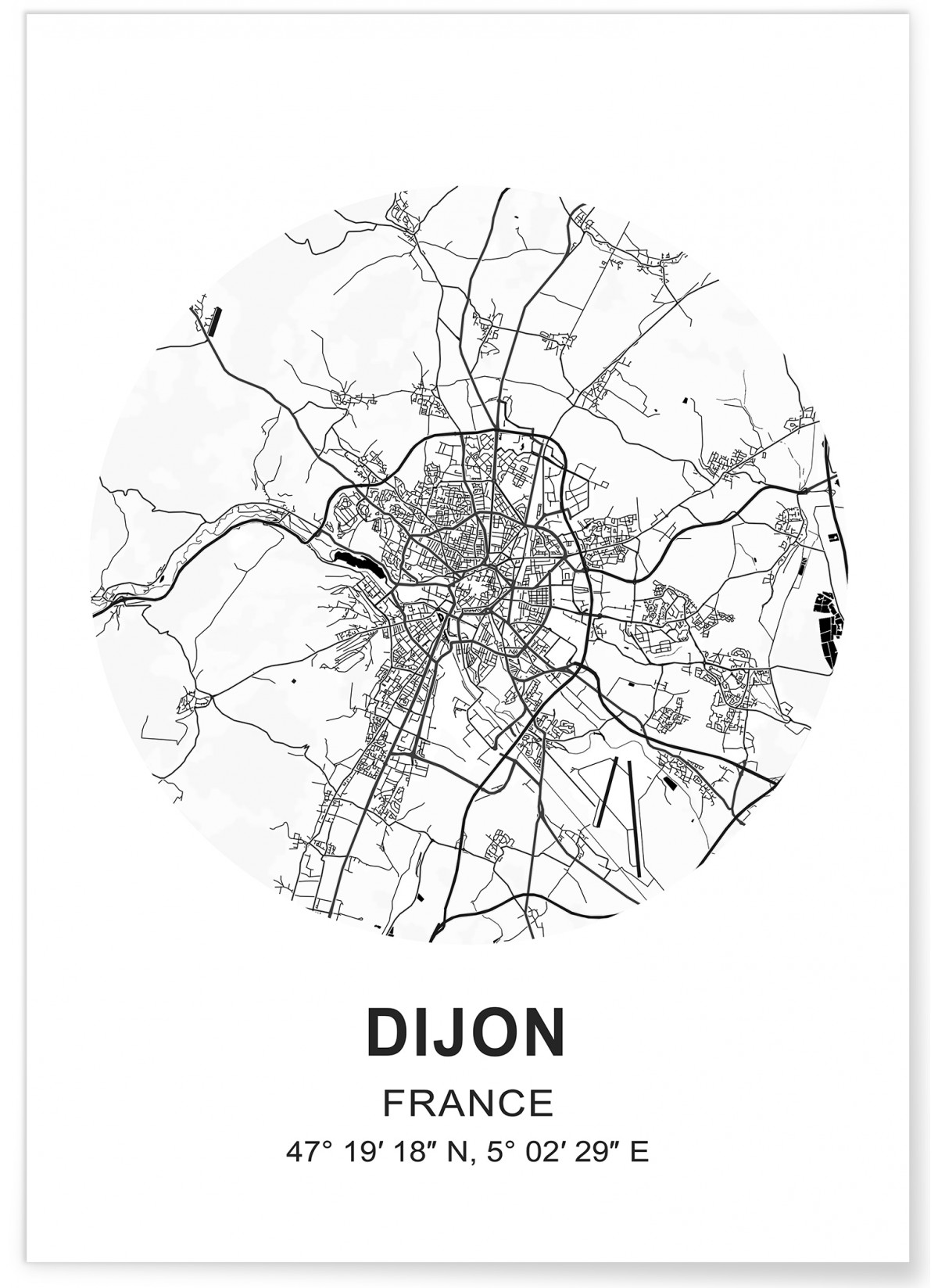 Affiche Carte Dijon, L'AFFICHERIE