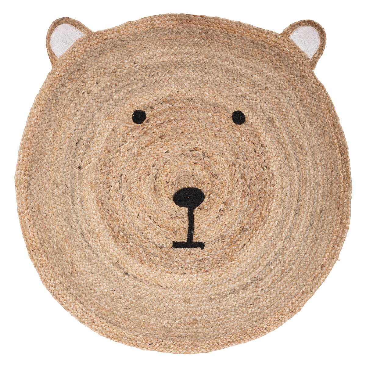 Tapis enfant rond en jute forme tête d'ourson TOME, ATMOSPHERA FOR KIDS