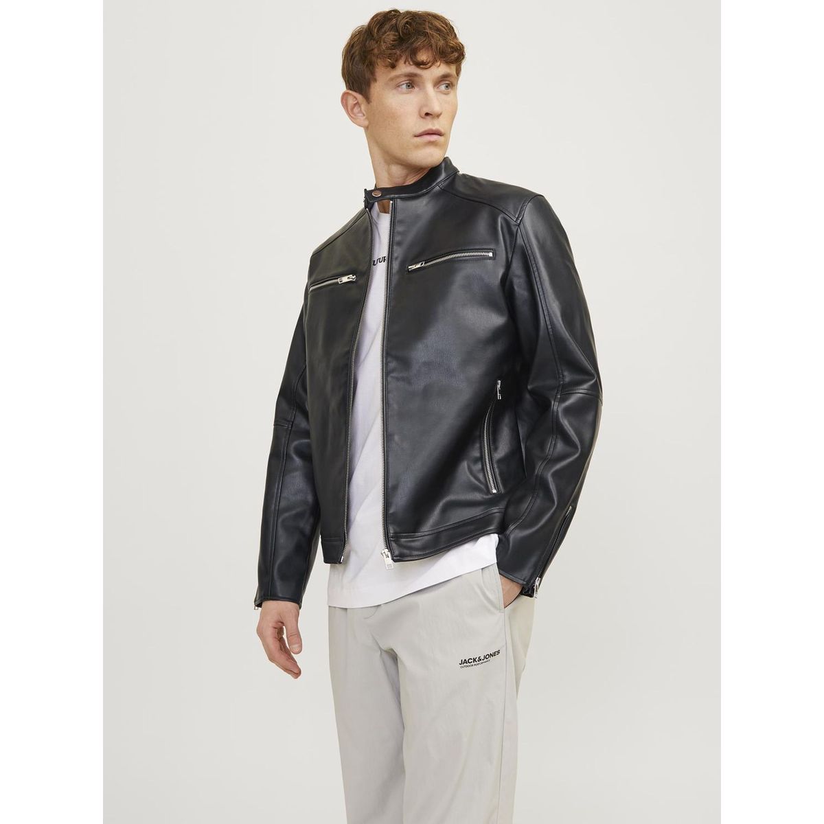 Veste simili cuir online homme jack and jones