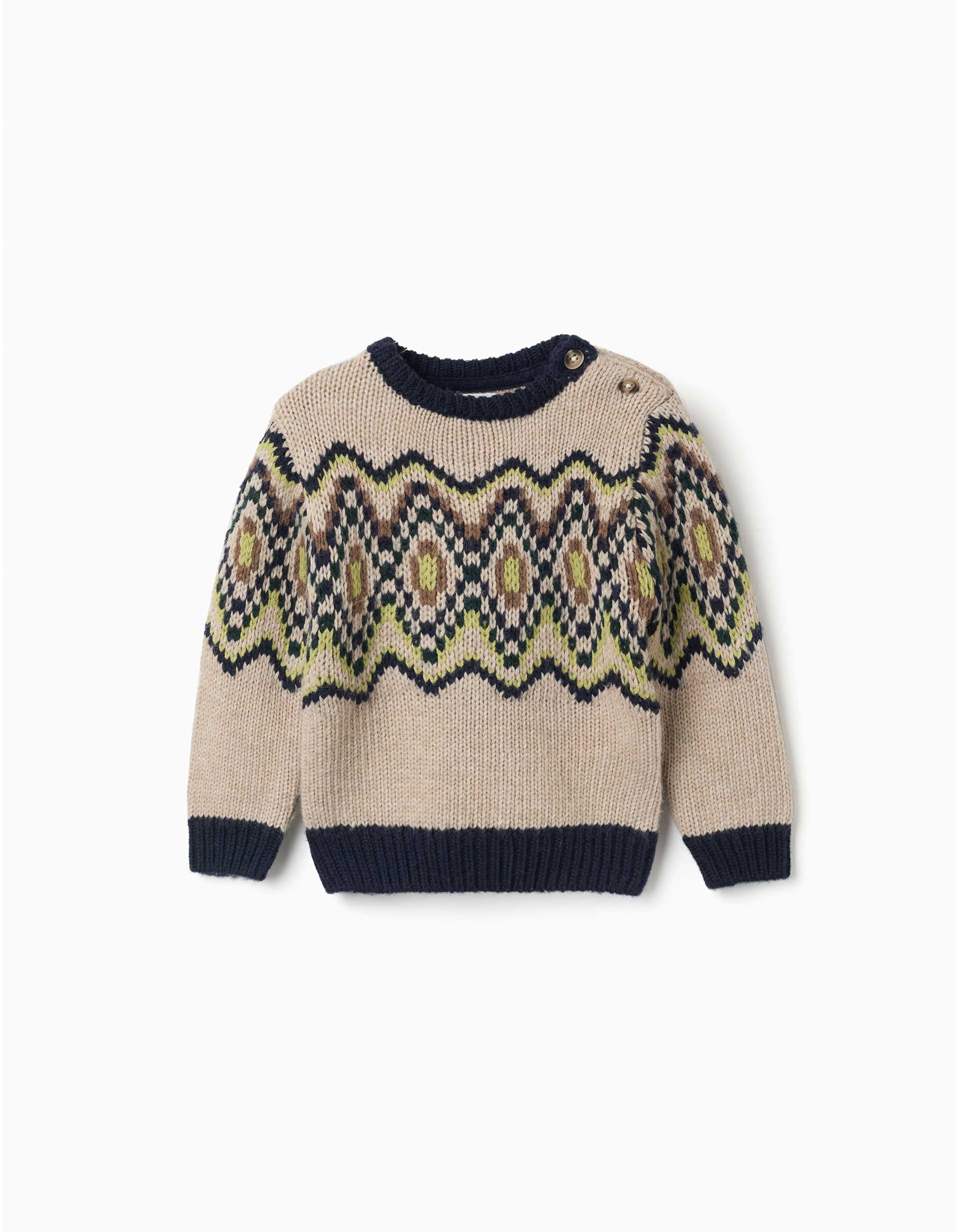Pull en maille avec motif jacquard, ZIPPY