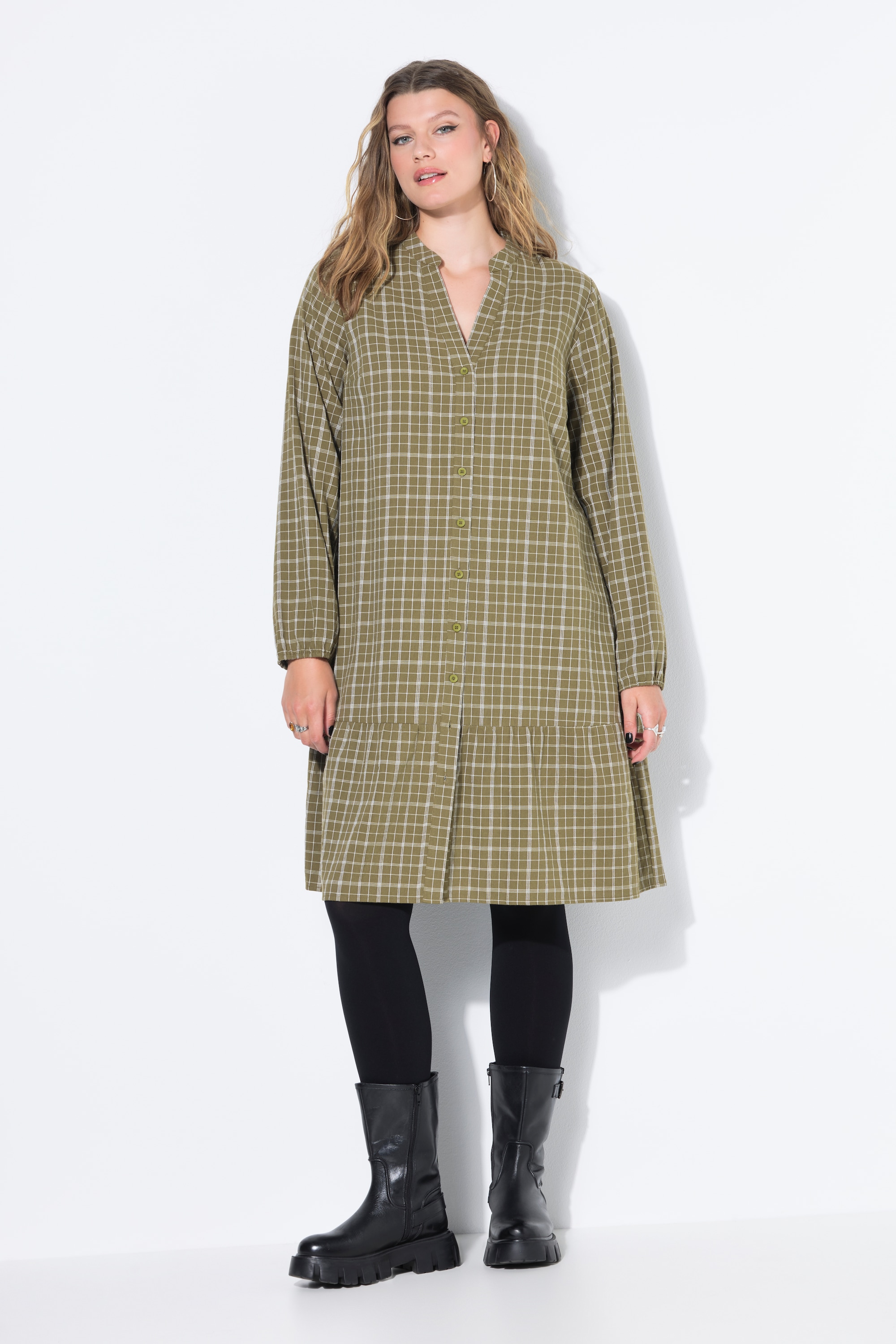 Robe courte et évasée, motif à carreaux, STUDIO UNTOLD