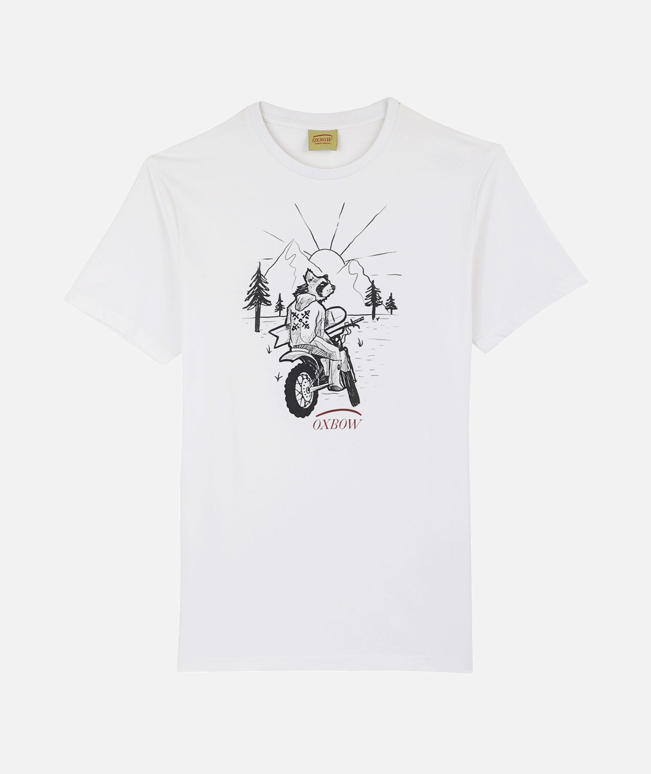 Tee-shirt OXBOW D1TOKO Manches Courtes Col V Marine - Taille M, 100% Coton Jersey, Neuf Avec étiquettes