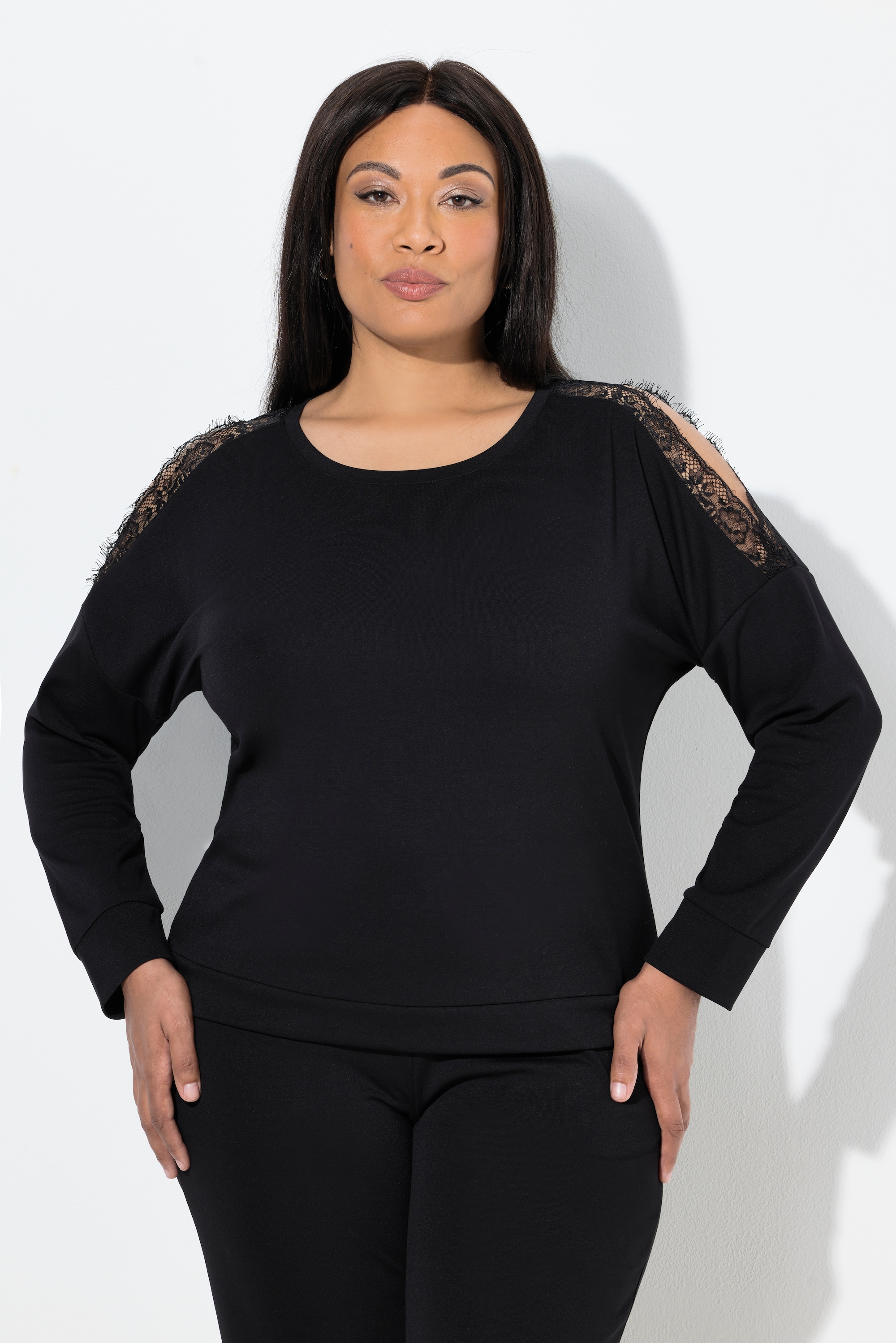 Sweat-shirt col rond et manches longues, ULLA POPKEN