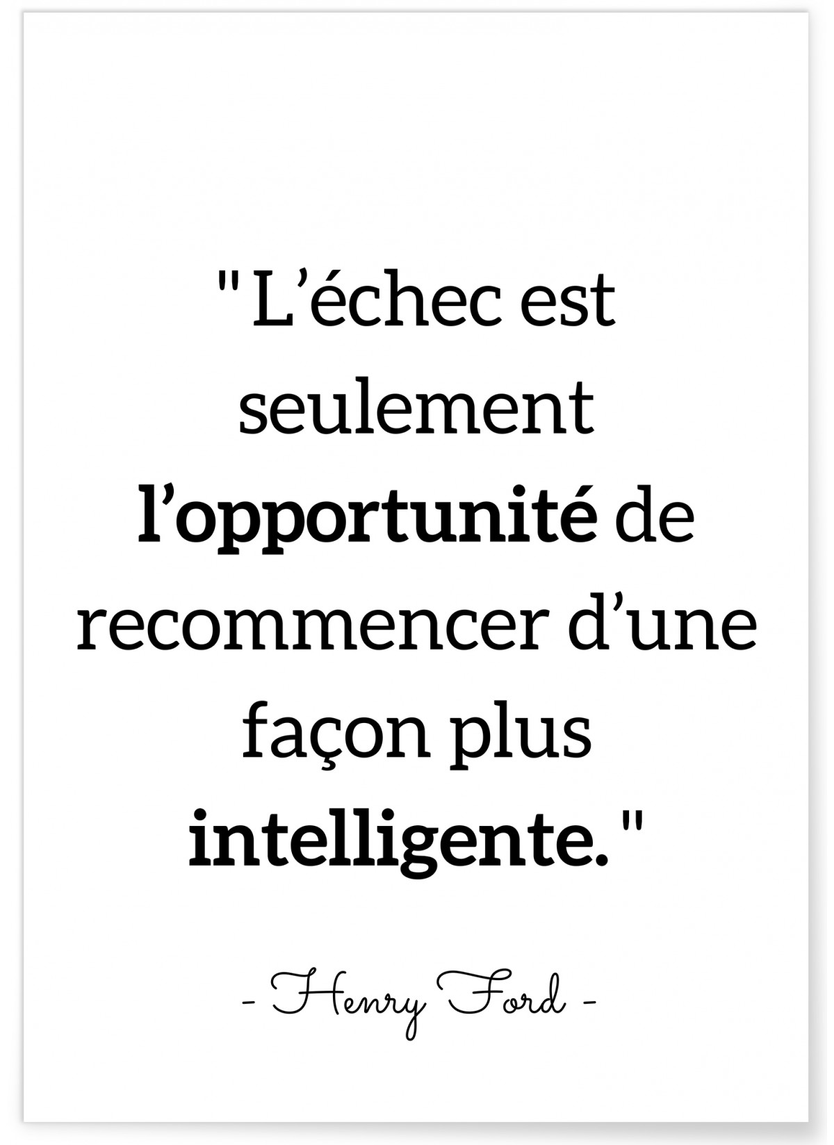 Affiche Citation Henry Ford : L'échec…, L'AFFICHERIE