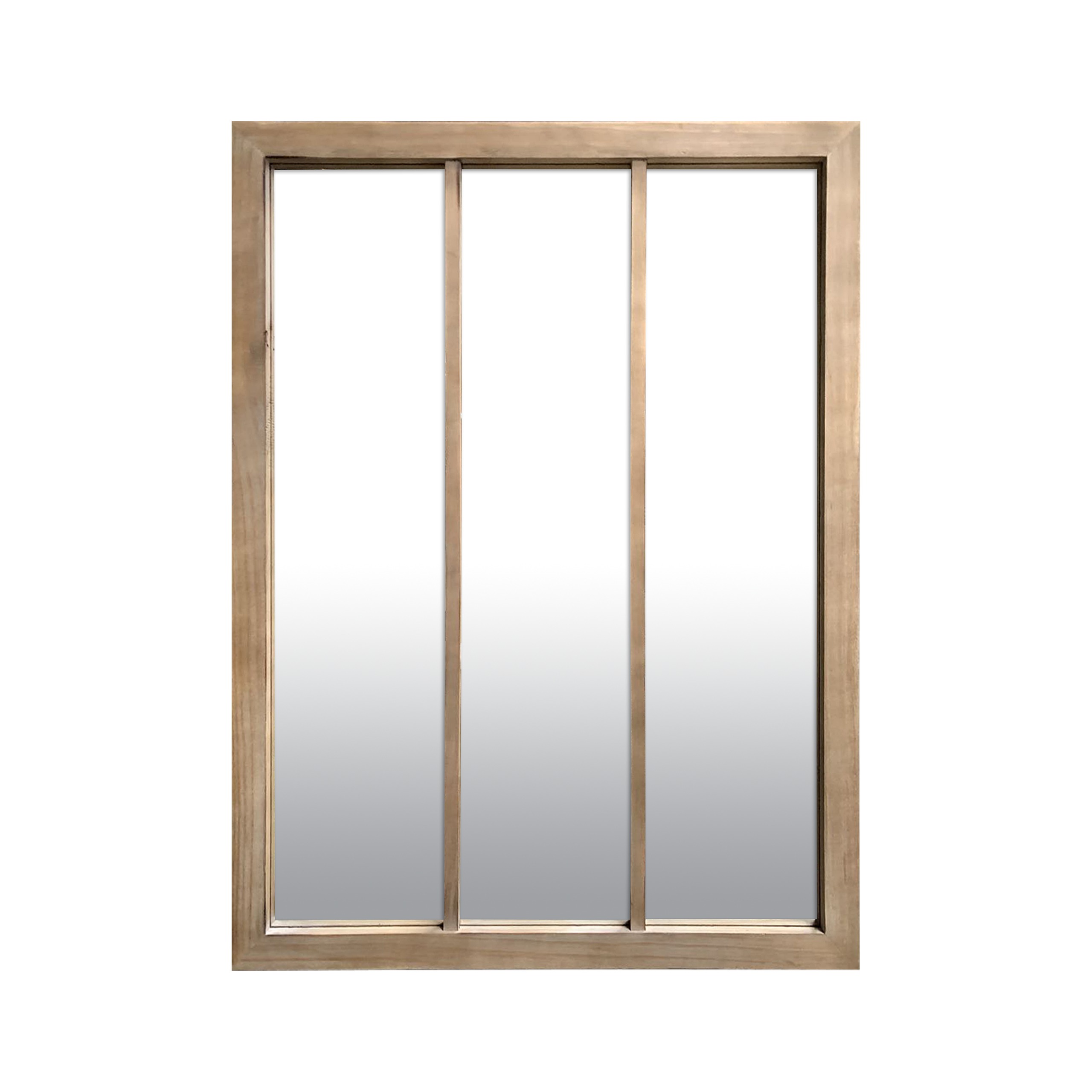 Miroir fenêtre 3 bandes en bois 85 x 113 cm, EMDE