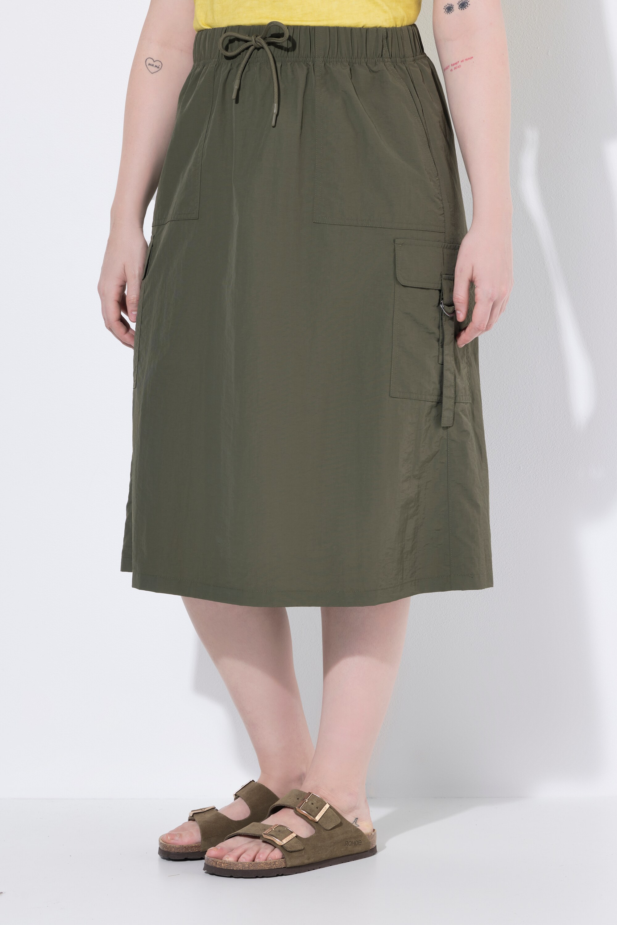 Jupe midi cargo, coupe A, poches cargo, ULLA POPKEN