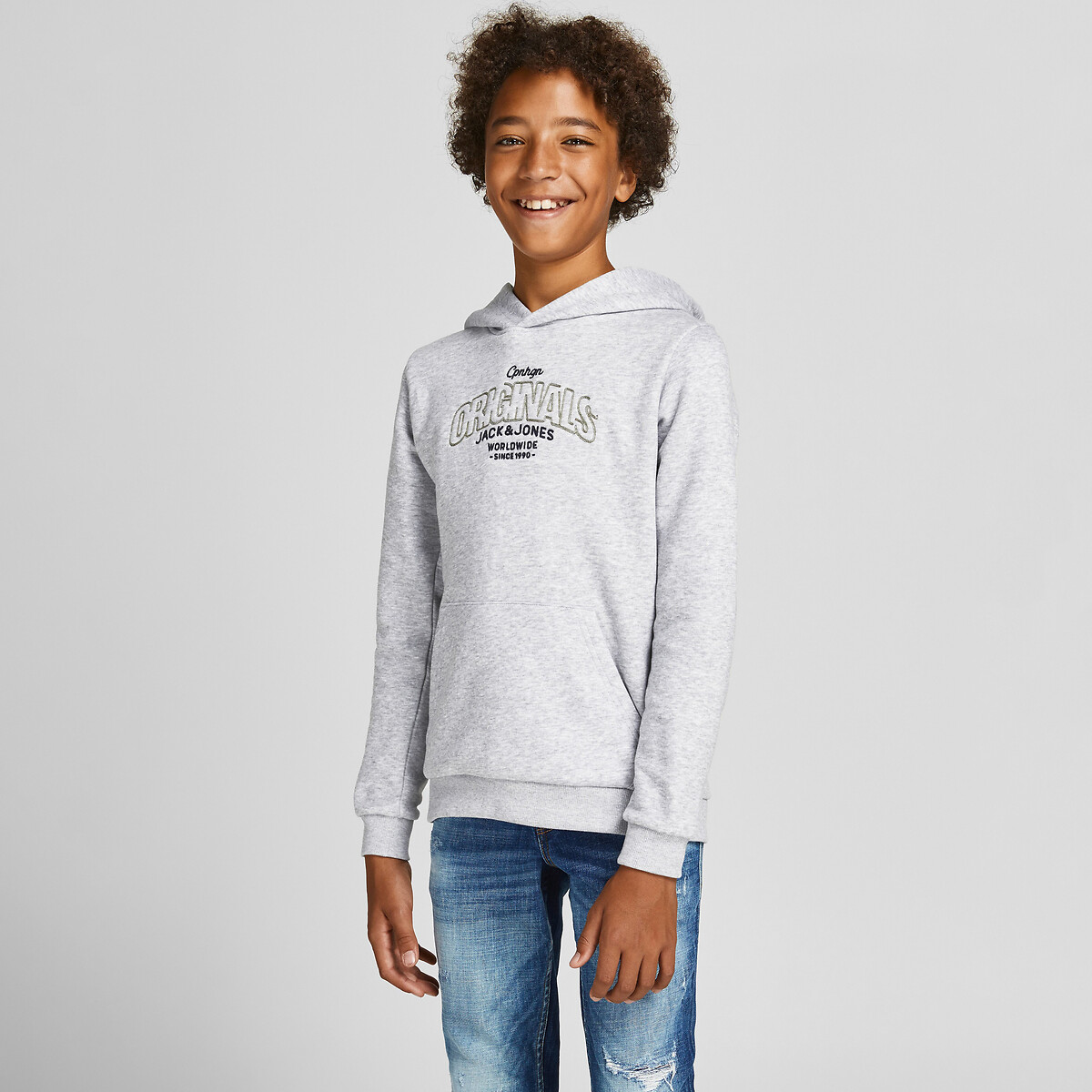 Logo cotton mix hoodie, 10-16 years 