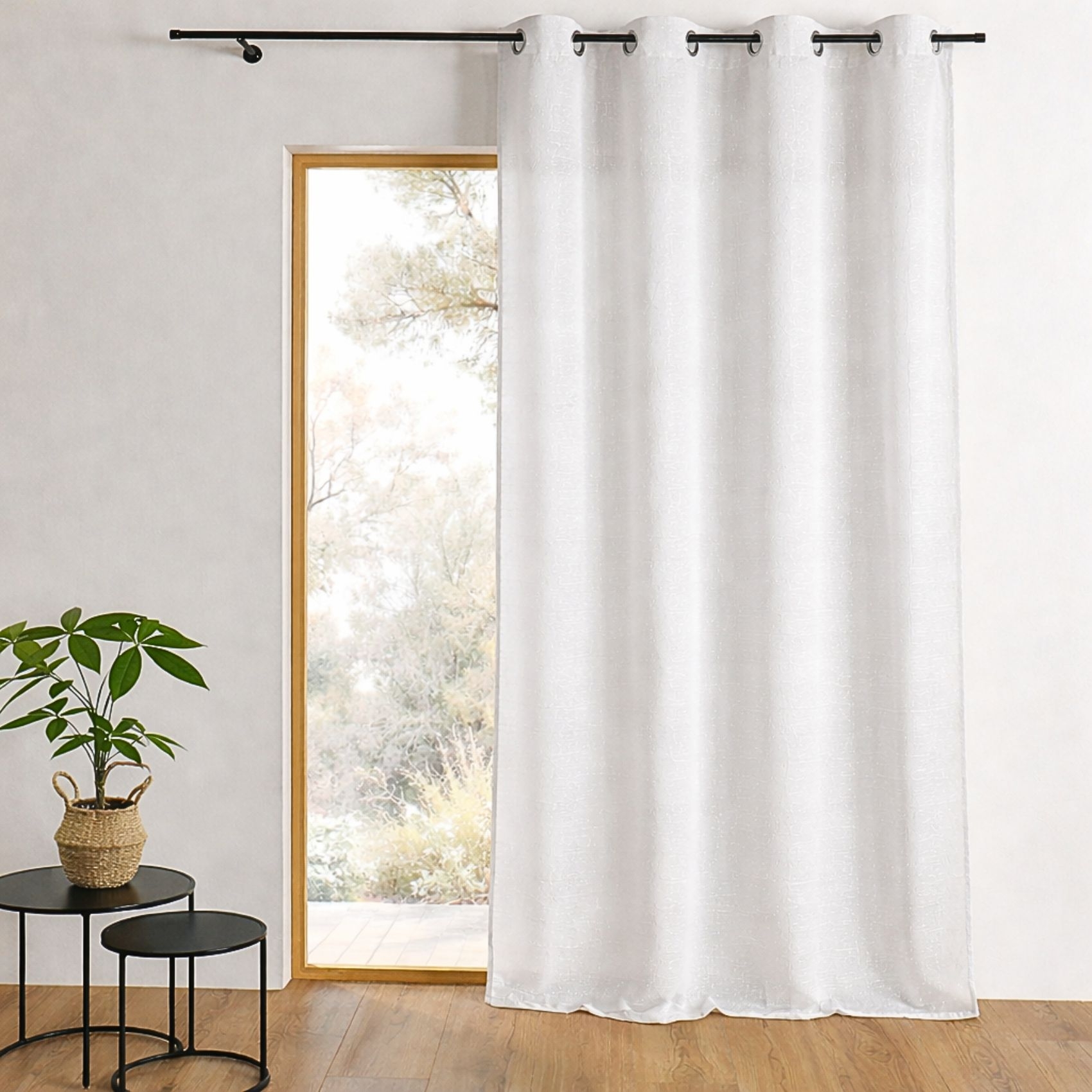 Rideau shantung tout brodé prêt à poser, HOME MAISON
