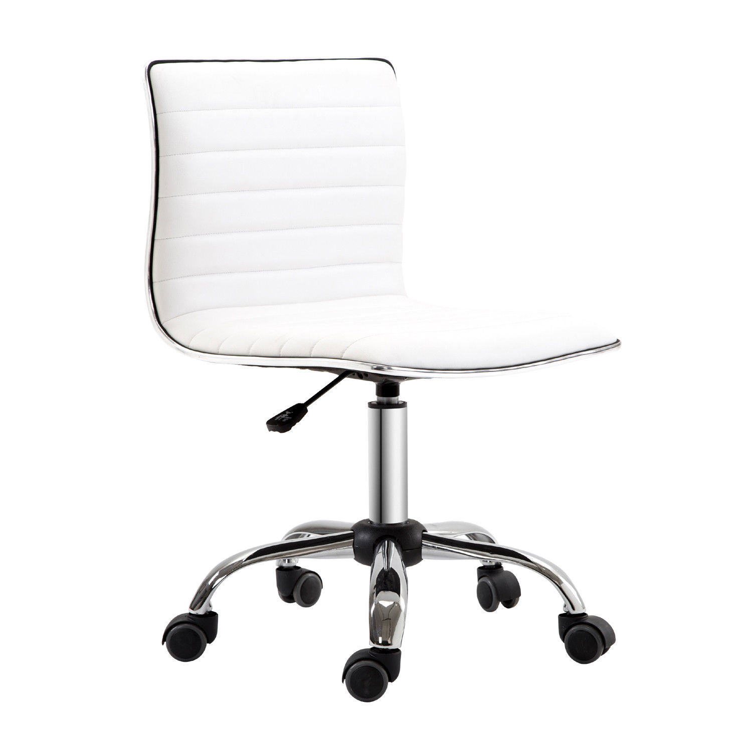 Chaise de bureau Polyuréthane Blanc, HOMCOM