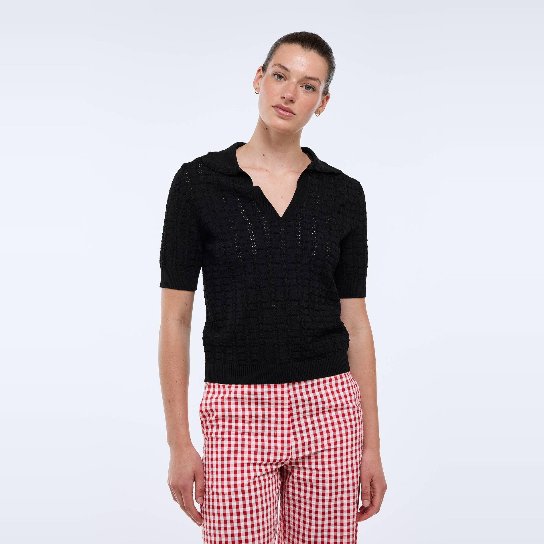 Pull manches courtes col claudine, MONOPRIX